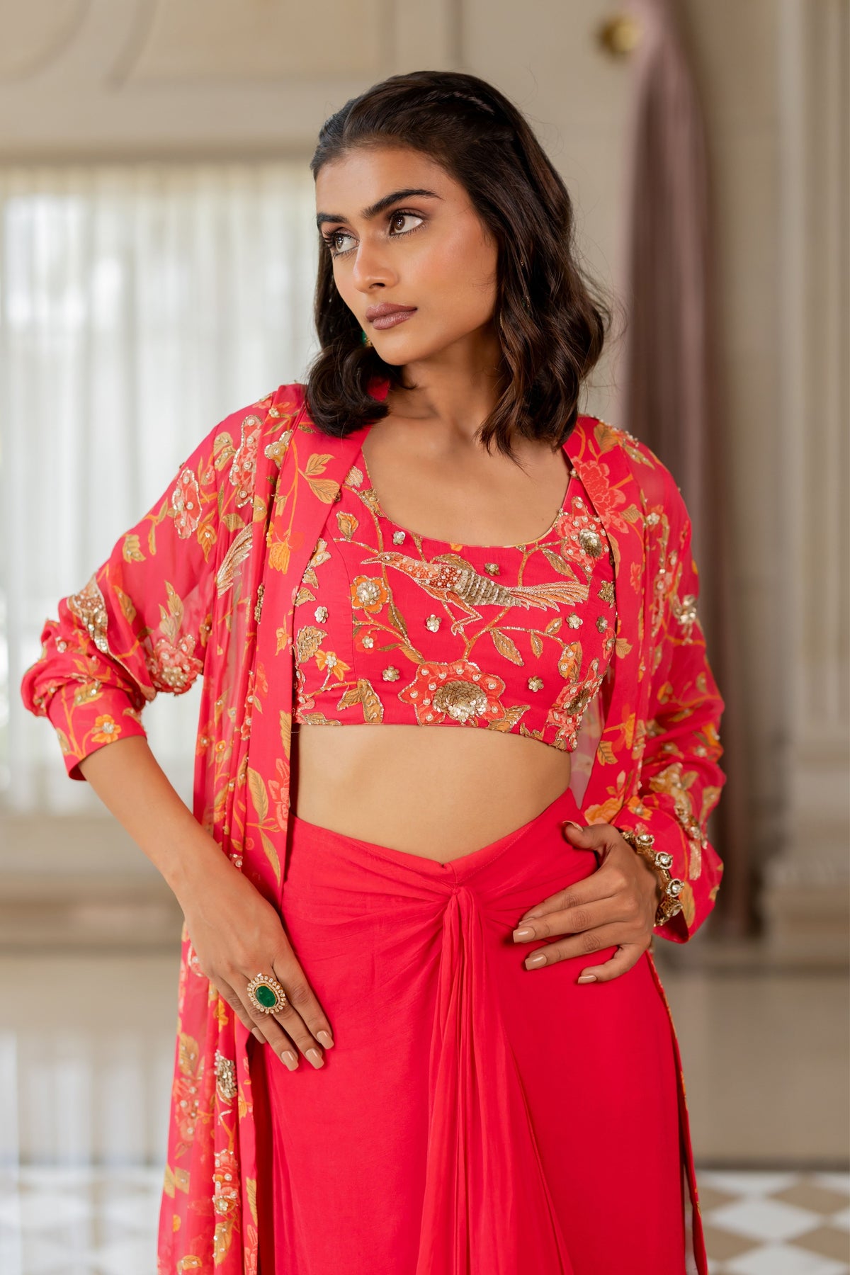 Halima Peony Pink Jacket Set