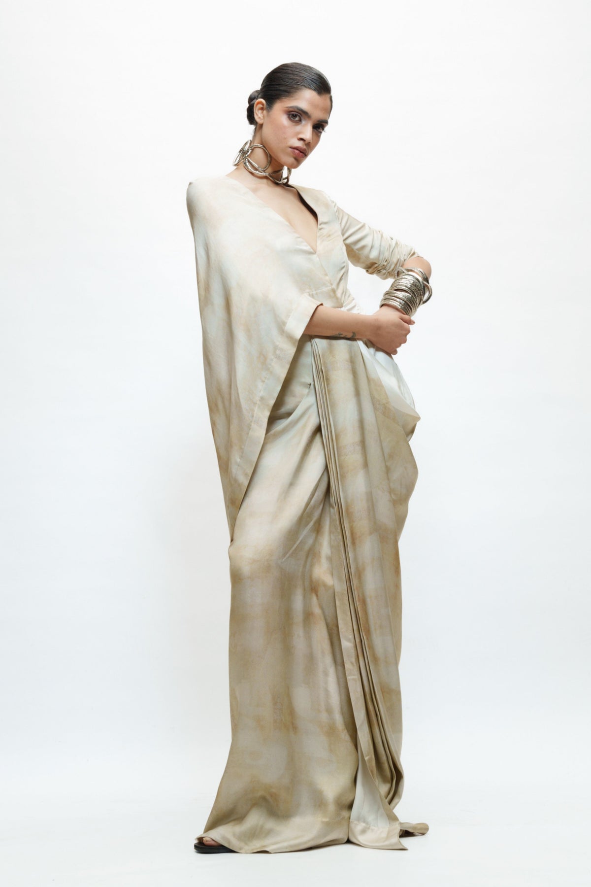 Ivory Silk Habutai Drape