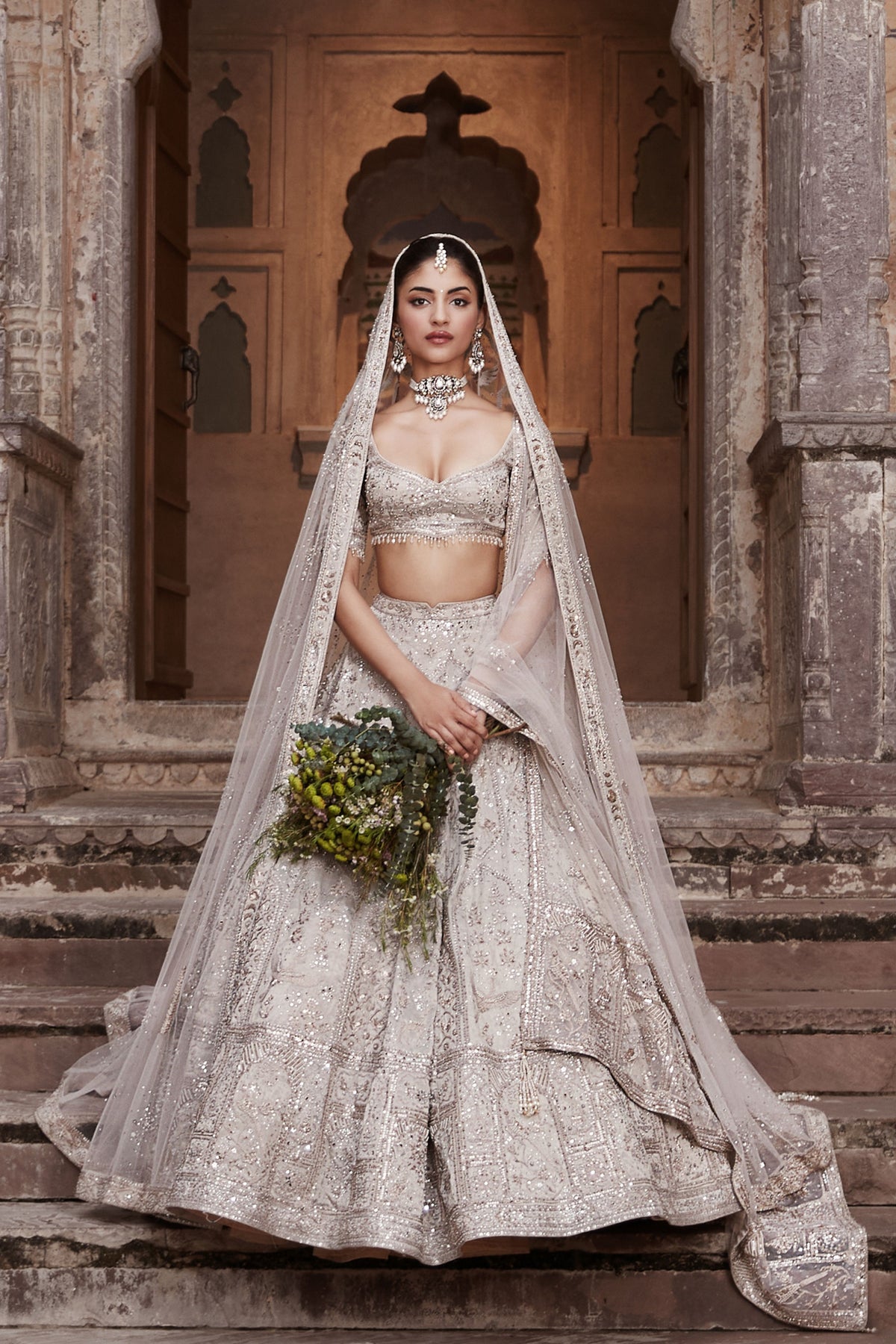 Silver Needle Holy Trinity Lehenga Set