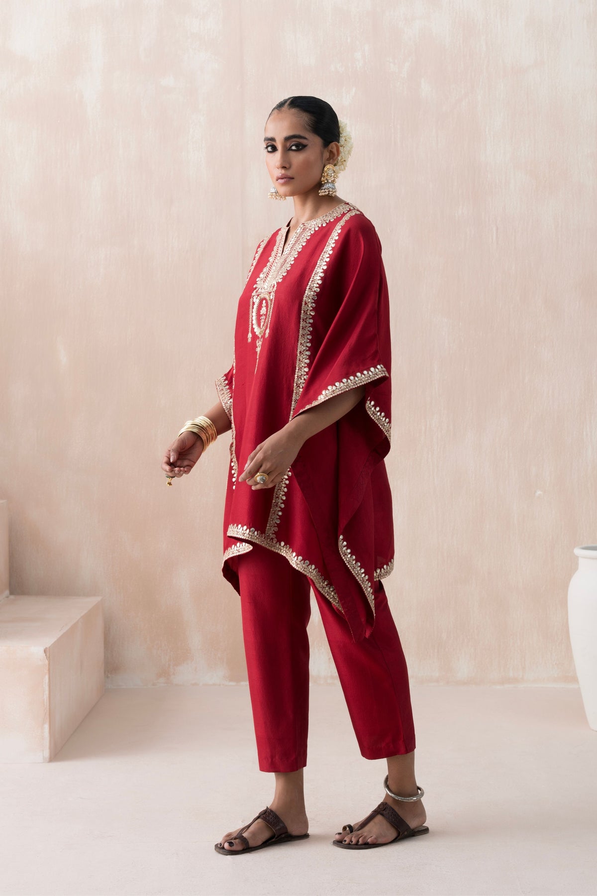 Maroon Kaftan Set
