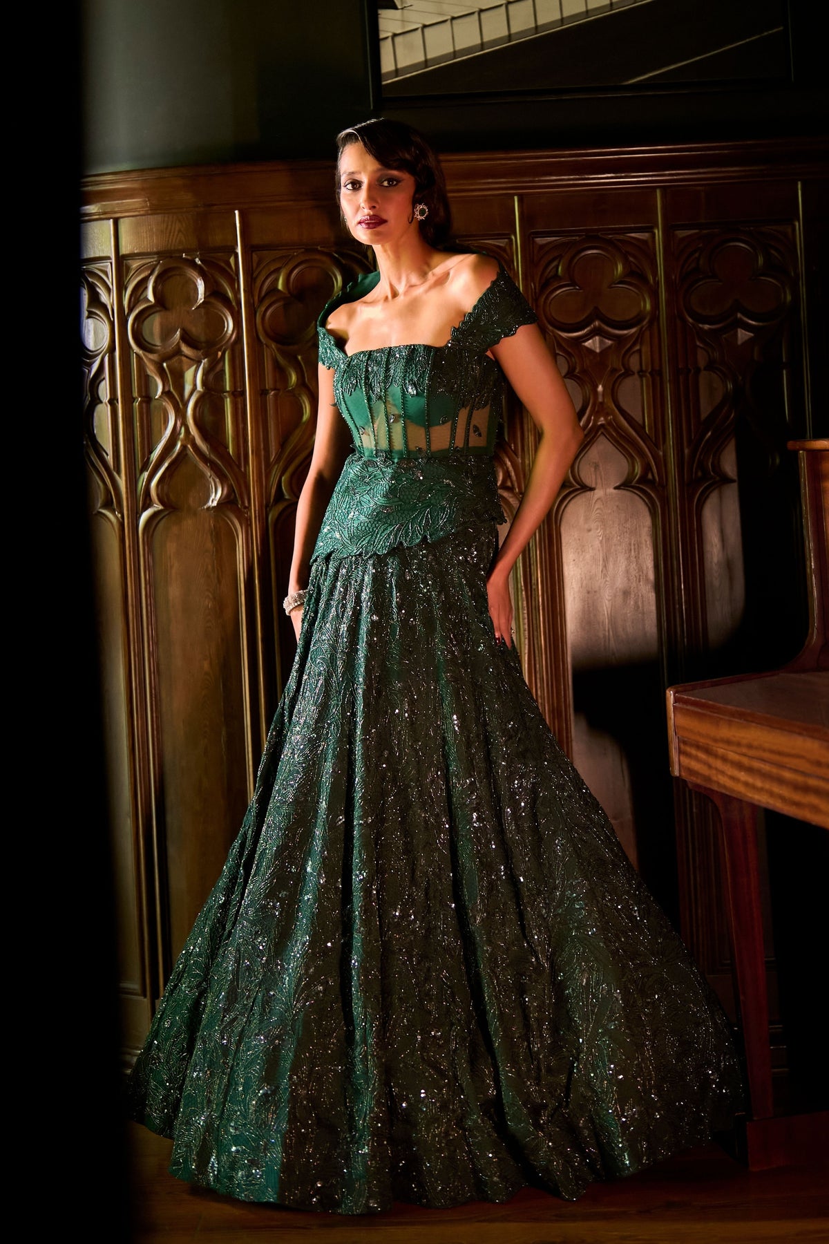 Emerald Martini Lehenga Set