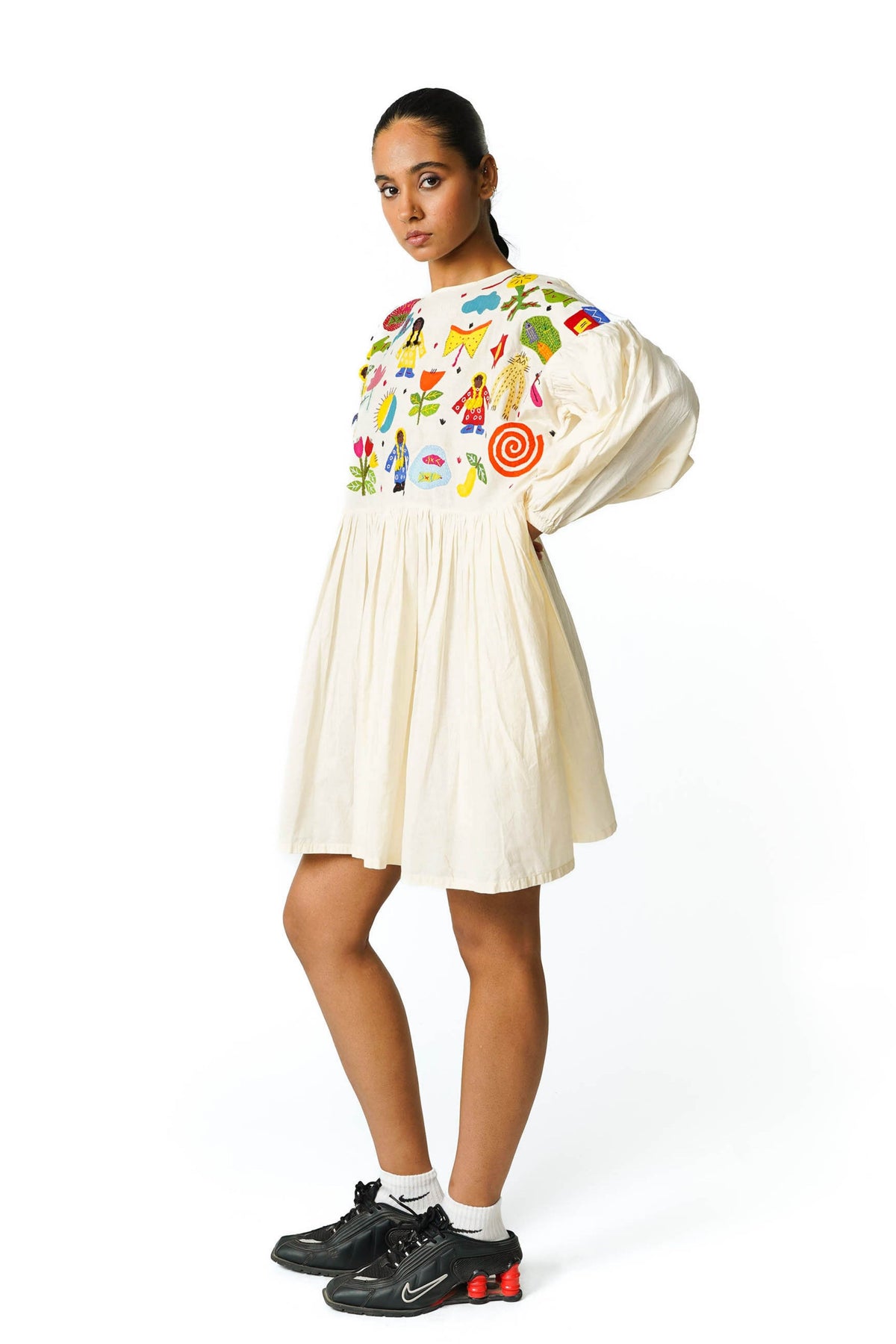 Off White Flourish Dress