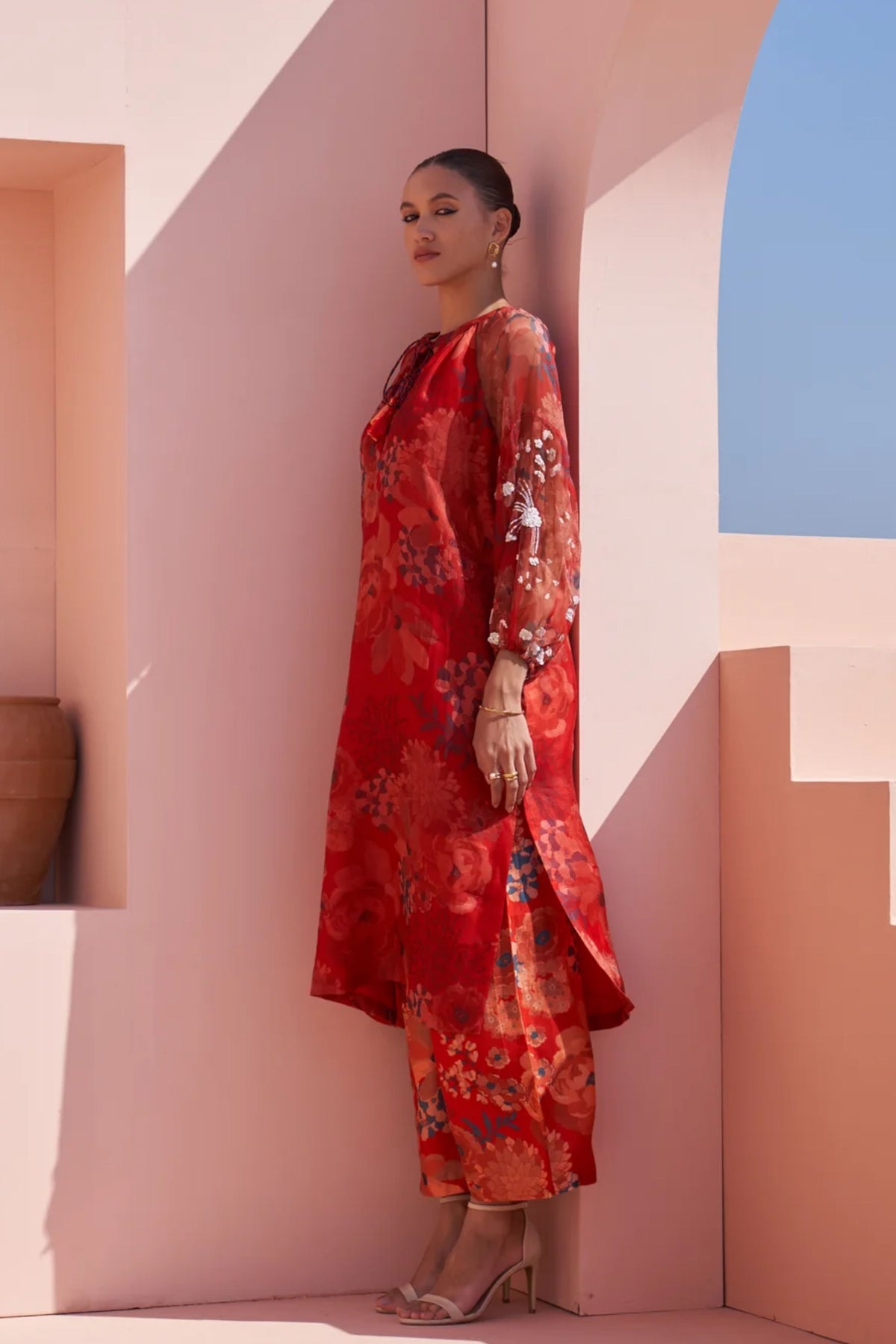 Brown Moroccan Organza Zar Dress