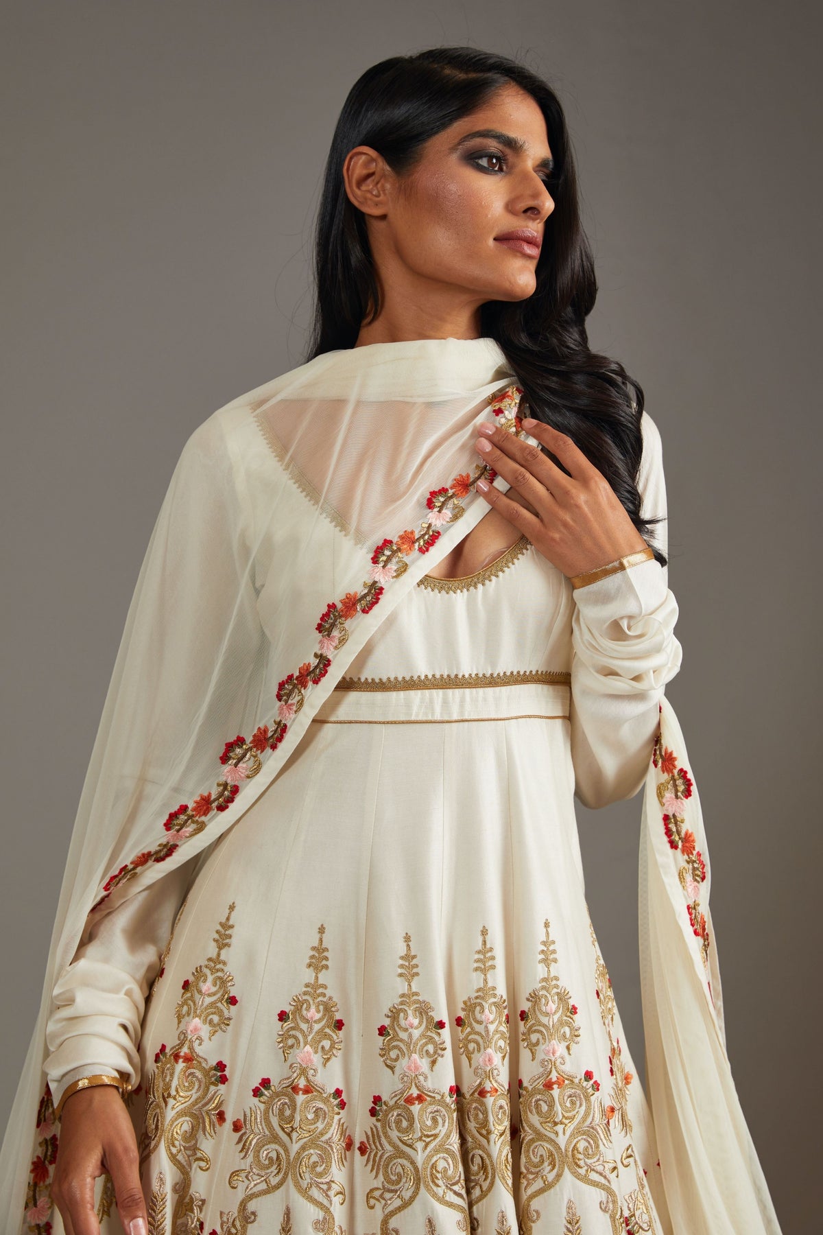 Embroidered Anarkali Set