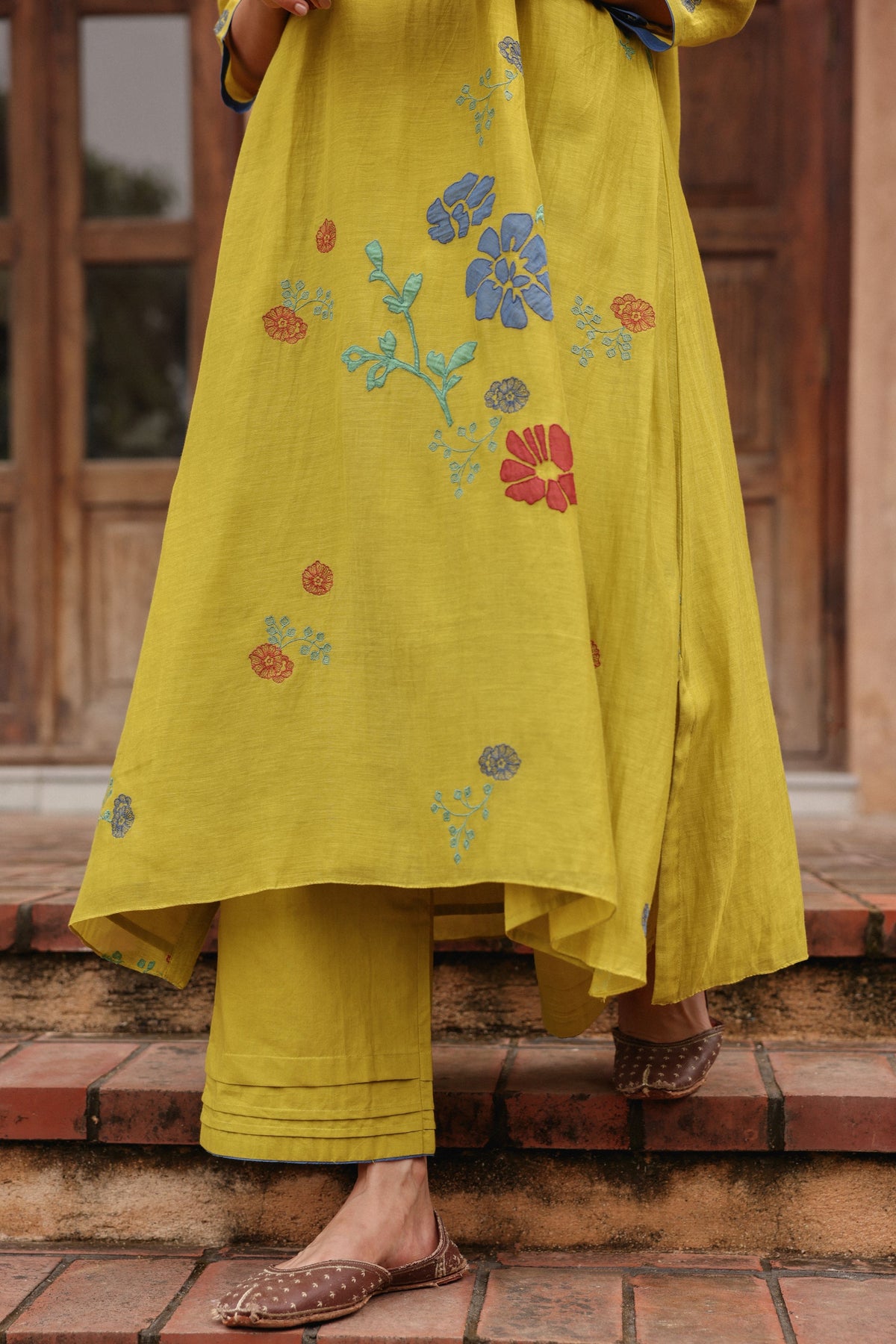 Citrine Applique Bloom Tunic Set