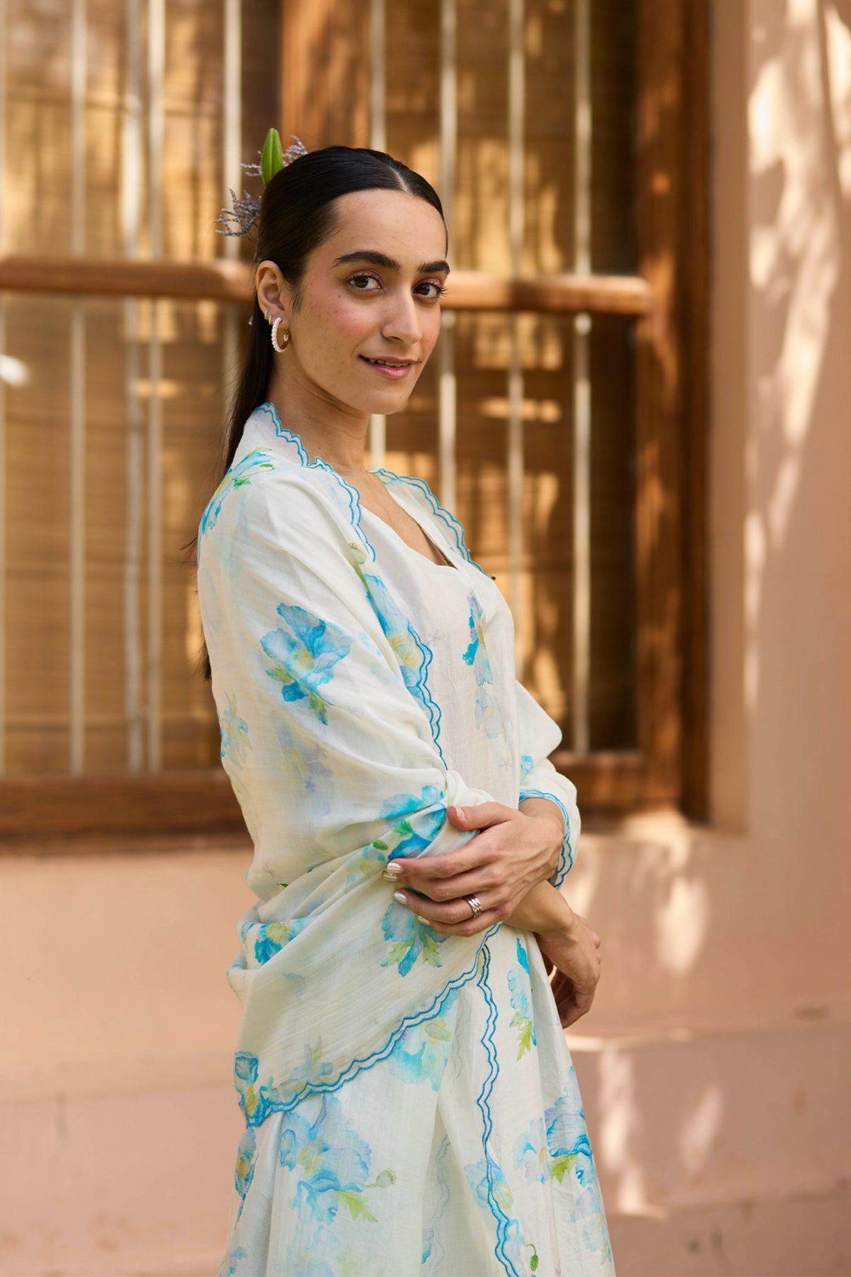 Dawn Poppy Ivory Kurta Set