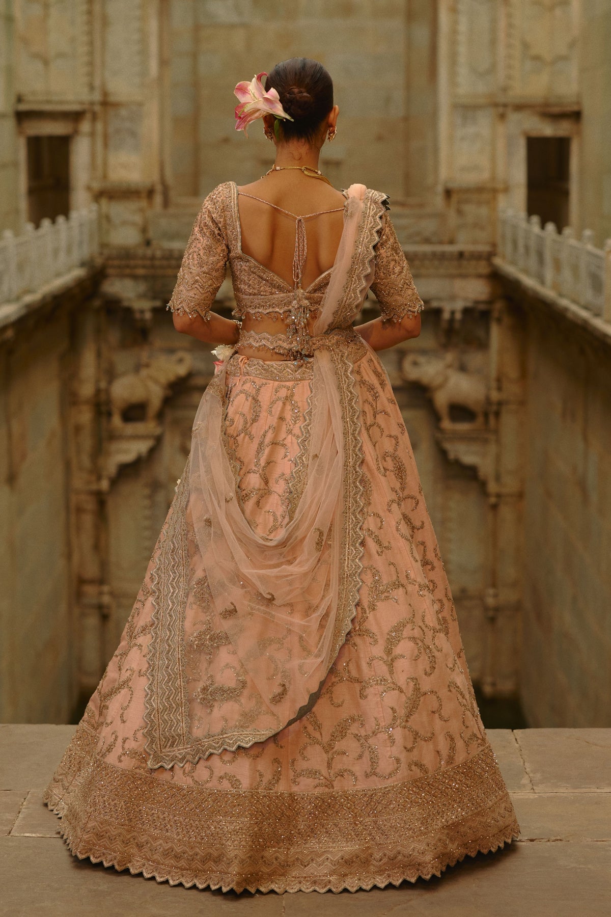 Peach Lehenga Set