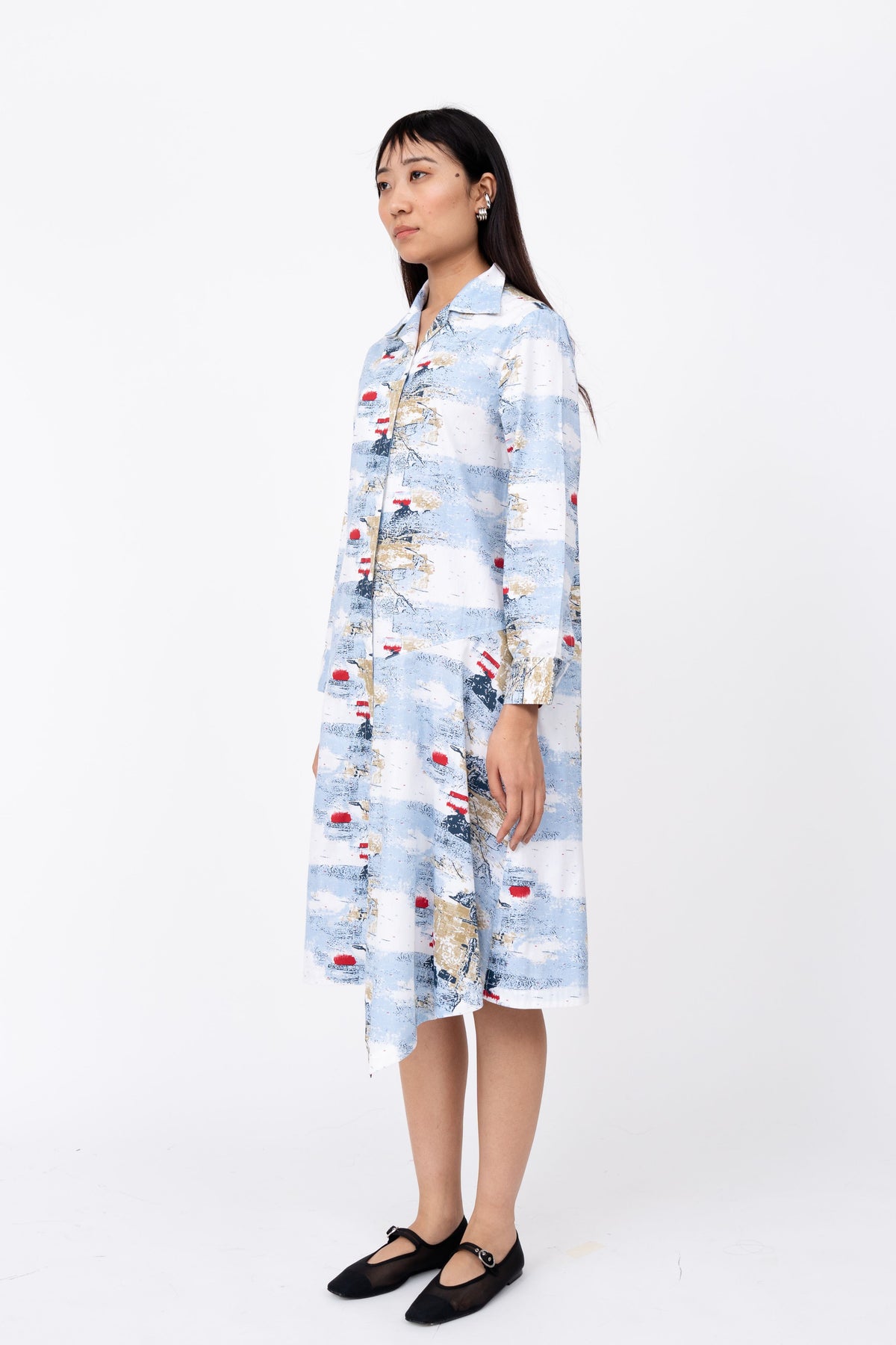 Abstract Canvas Slide Shirt Dress