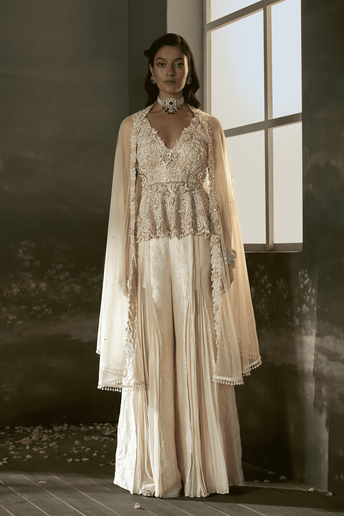 Cream Sharara Set