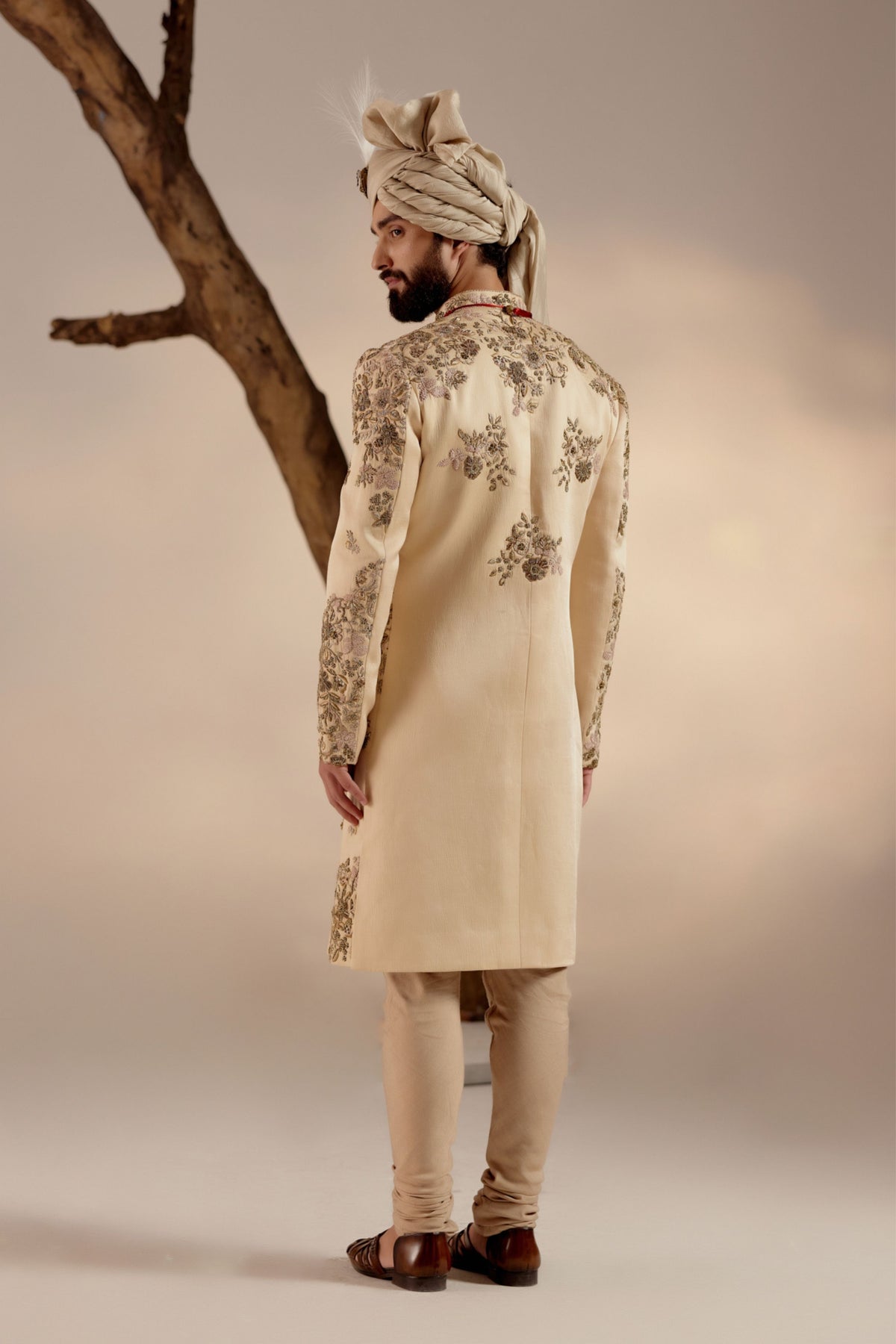 Frosted Almond Sherwani Set