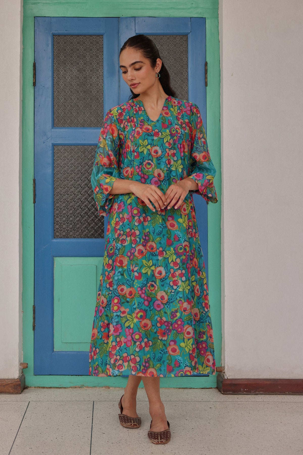 Teal Bloom Dress