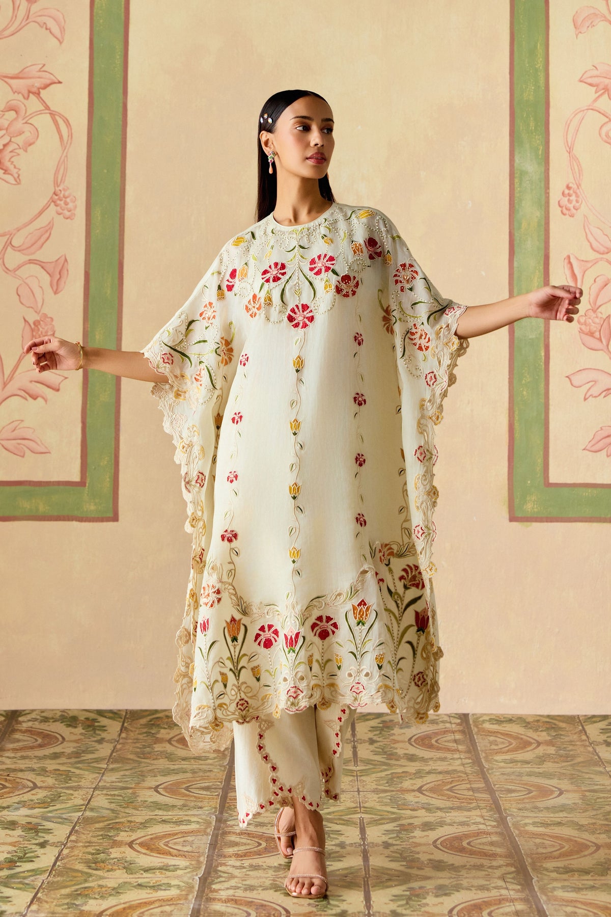 Ivory Applique Kaftan