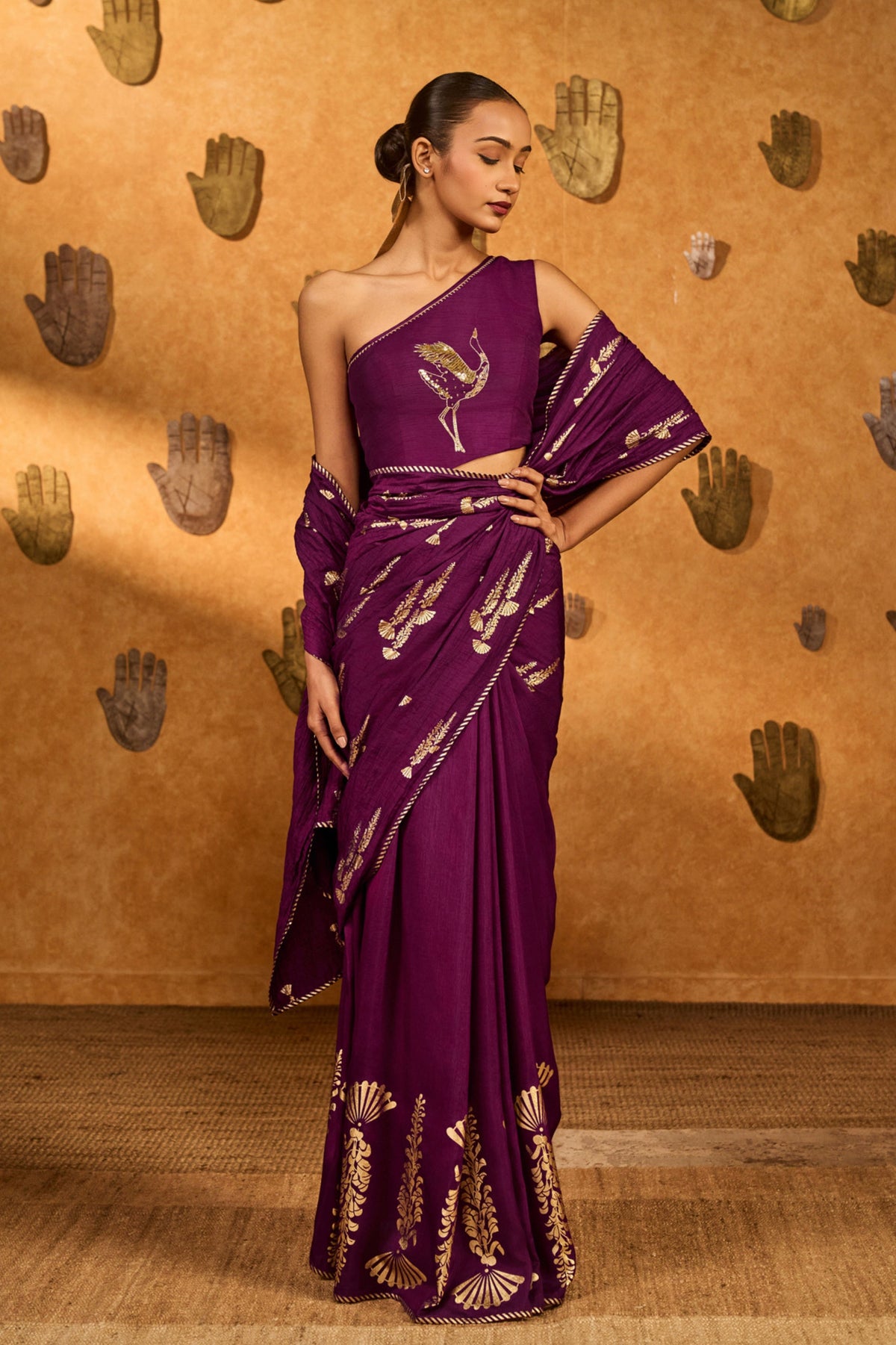 Berry Cherry Wine Saree