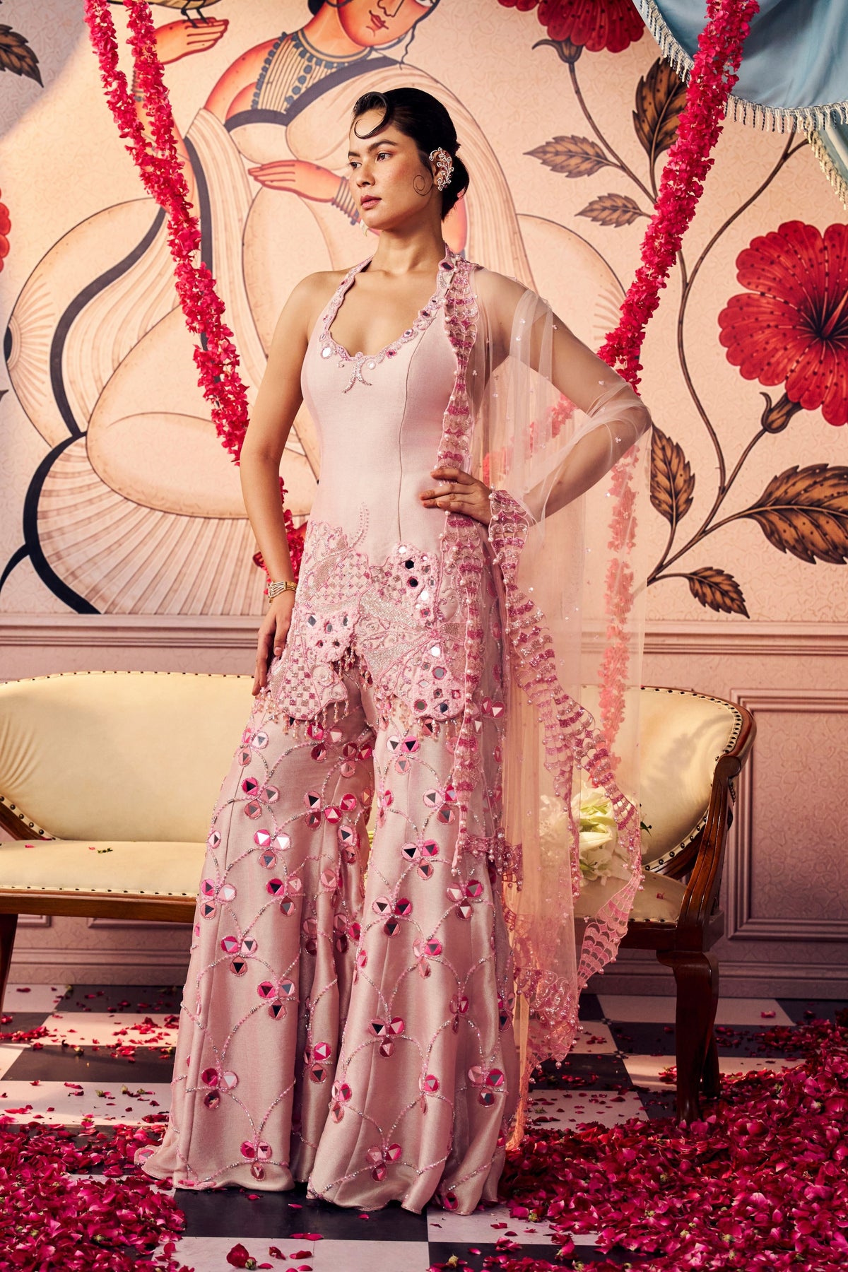 Pink Sharara Set