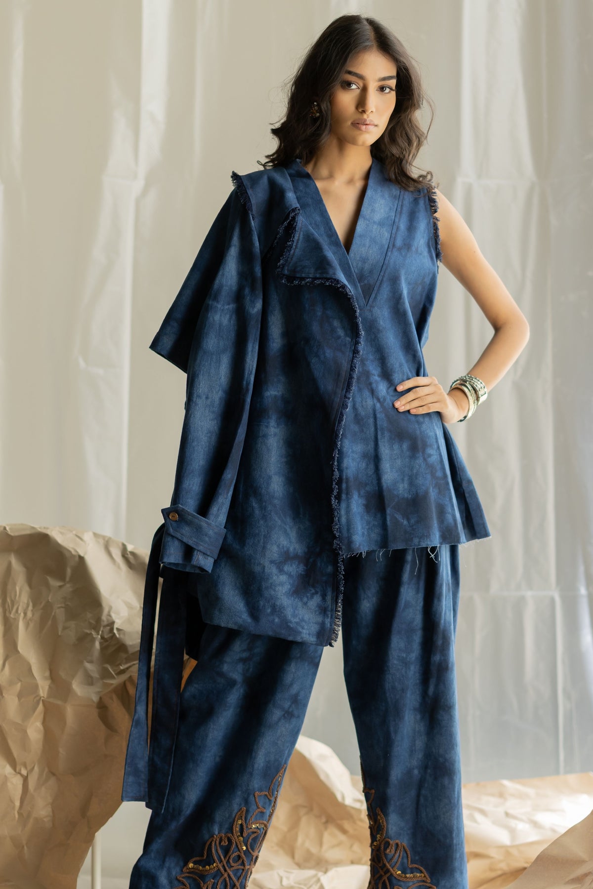 Tie-dye Short Trench Jacket