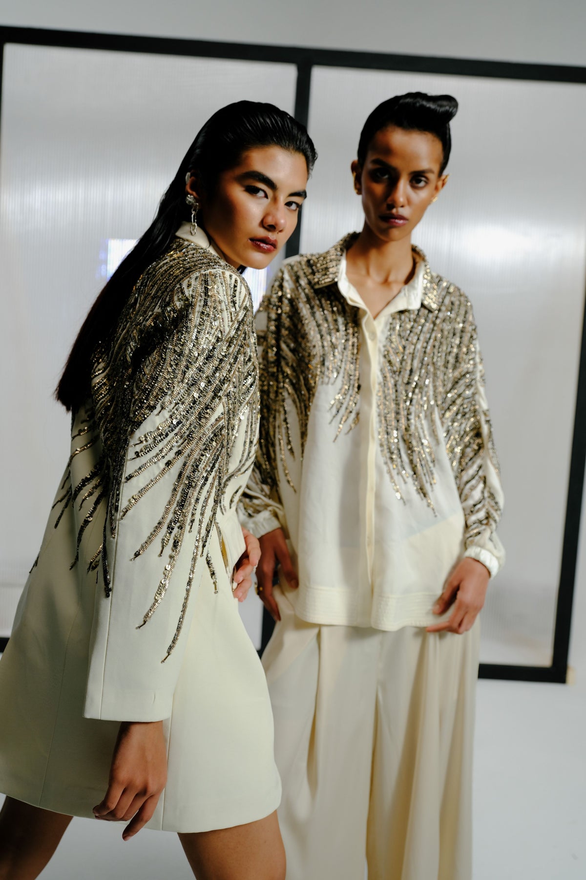 Bugle Beaded Cape Shirt