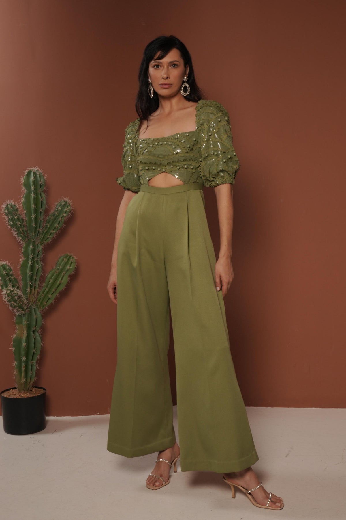 Sequinned Jumpsuit With Applique