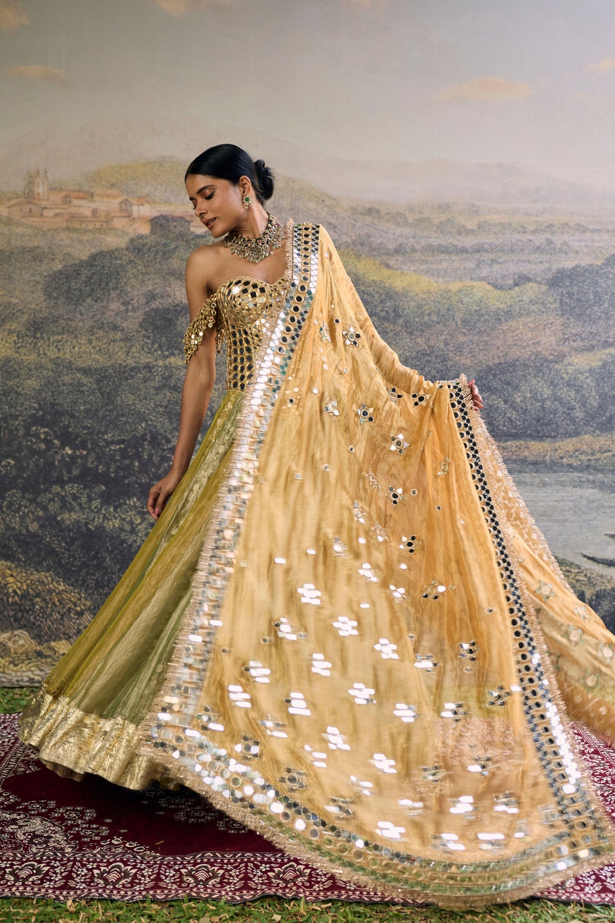 Hiranya Mirror Lehenga Set