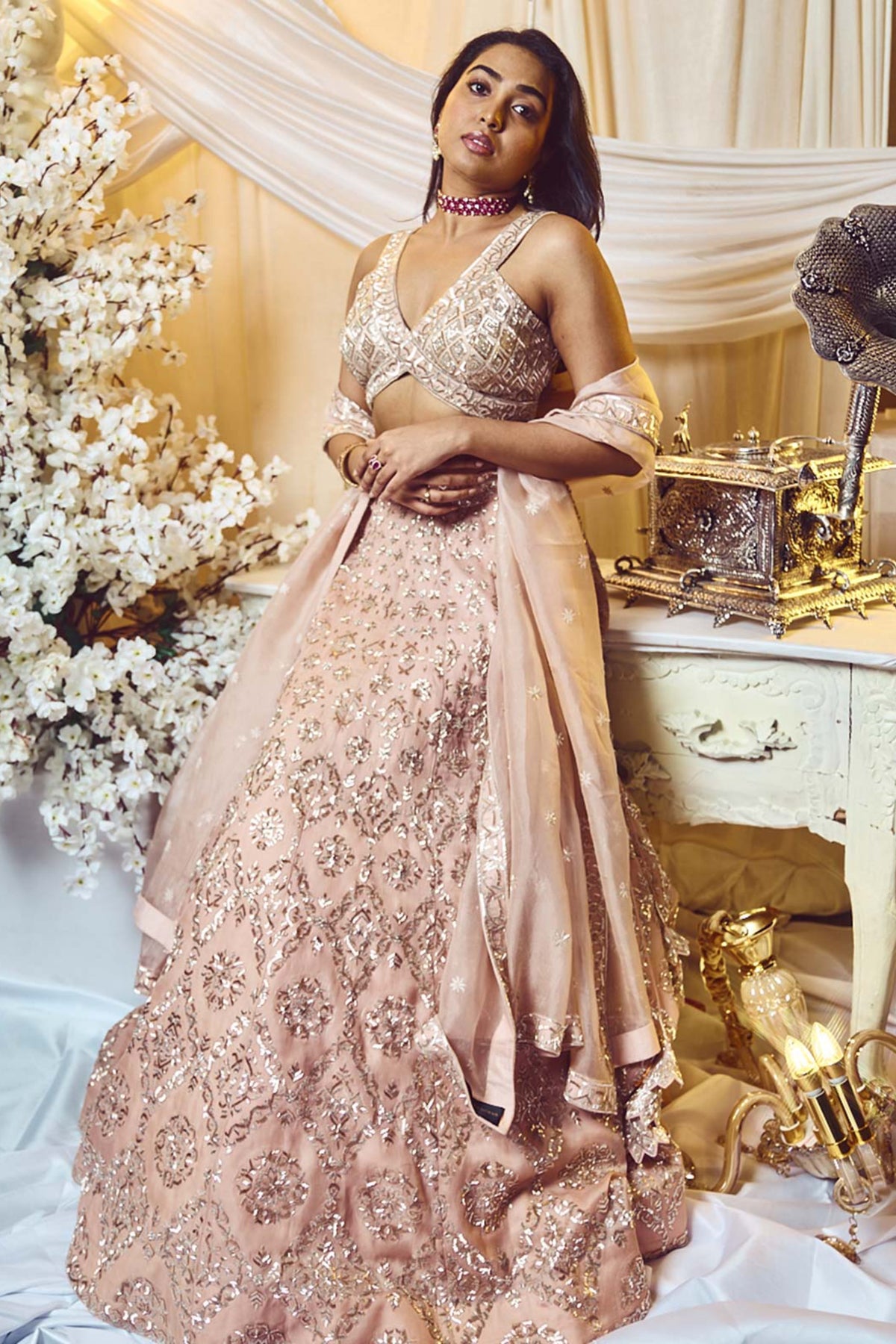 Primrose Pink Diamond Lehenga Set