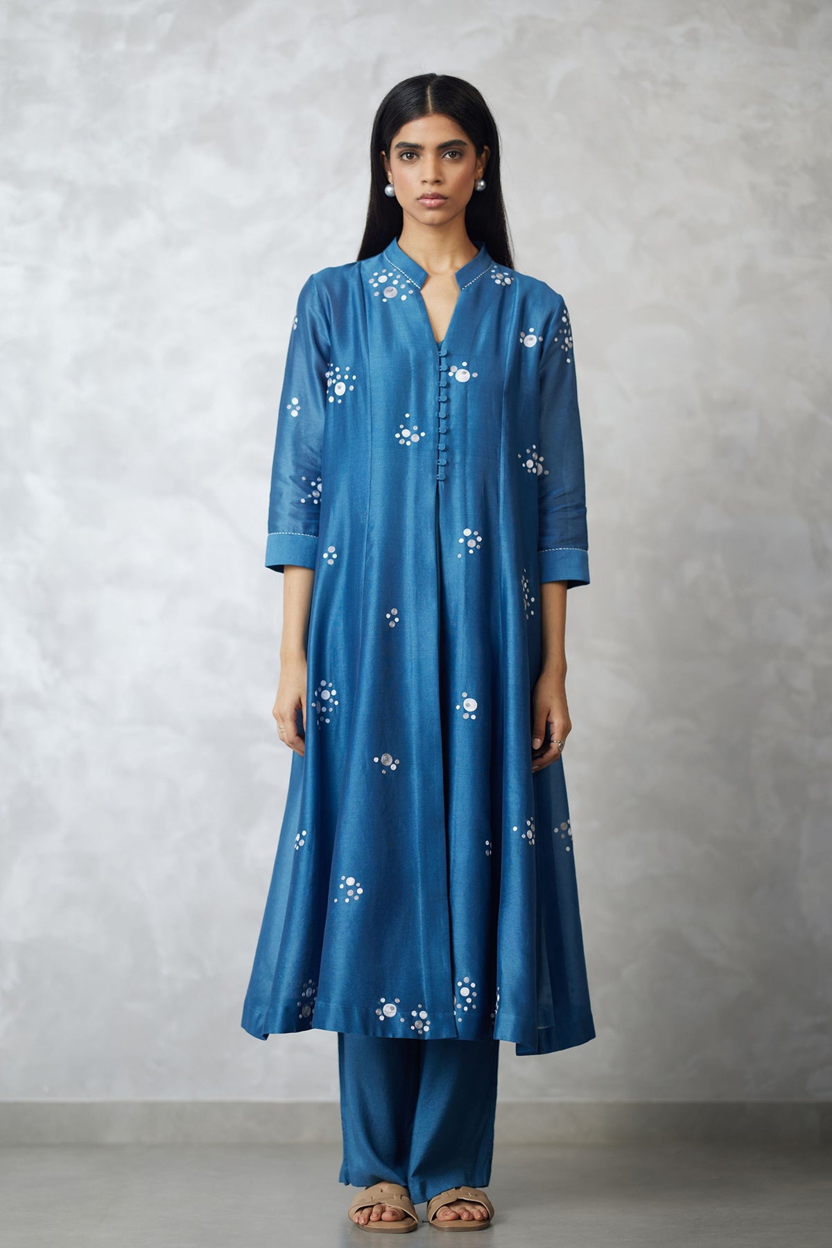 Granite Blue Kurta With Slip