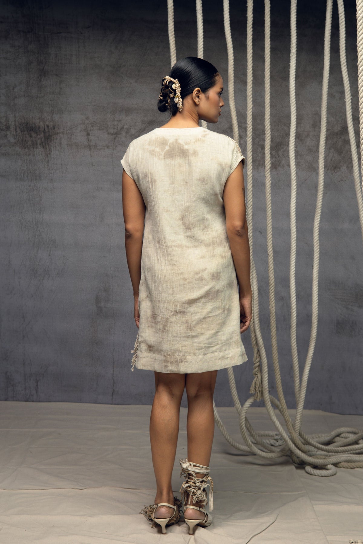Ivory Crushed Short Dress