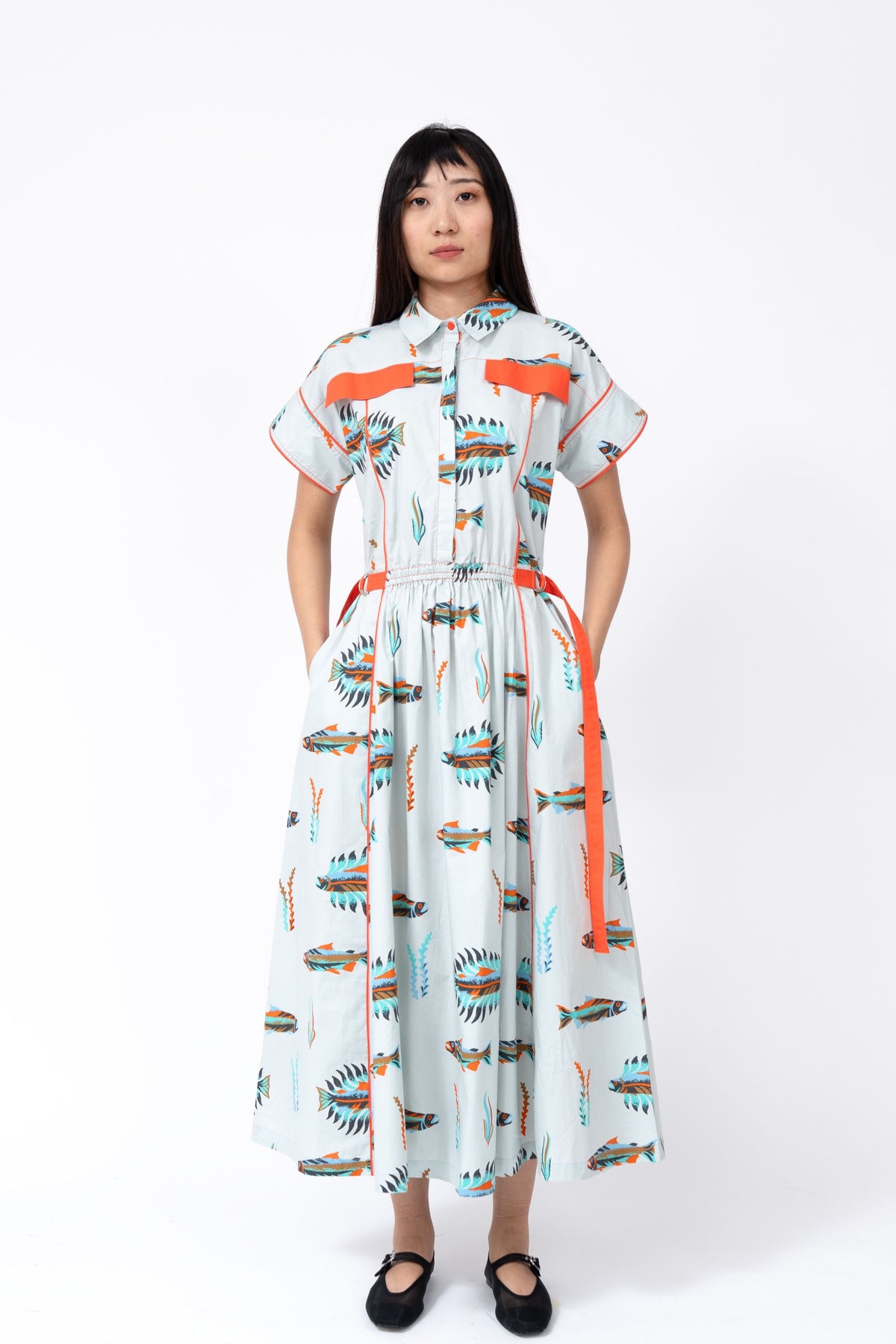 Scale Fish Print Tong Dress