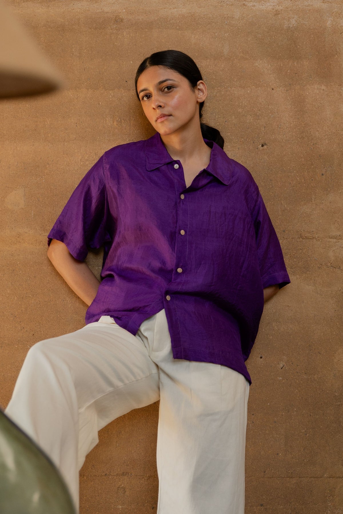 Purple Crop Shirt