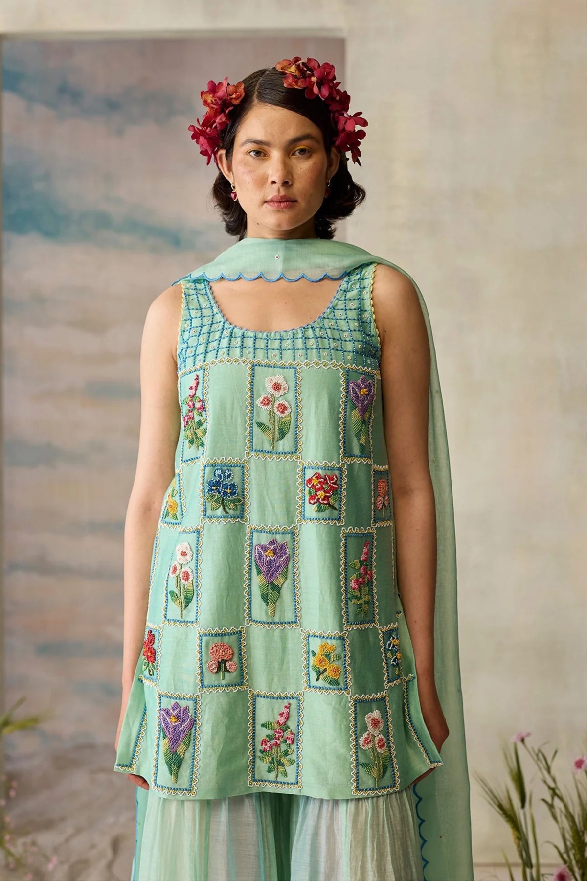 Seaglass Floral Kurta