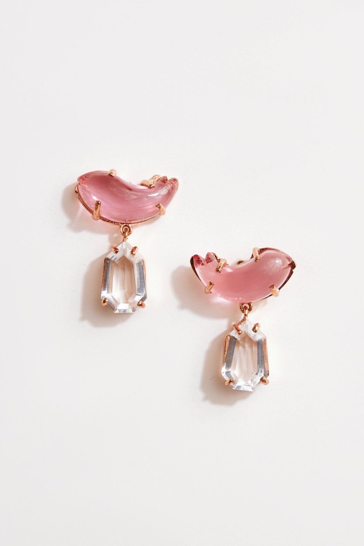 Le Cleo Drop Earrings in Vintage Rose