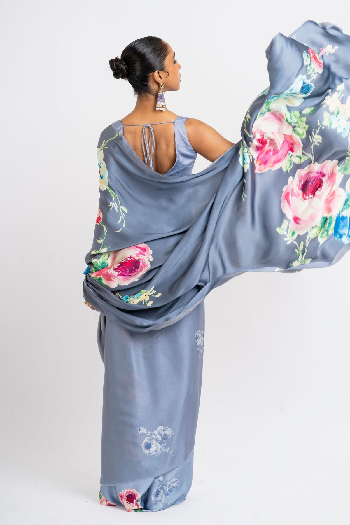 Shyla Saree in French Grey