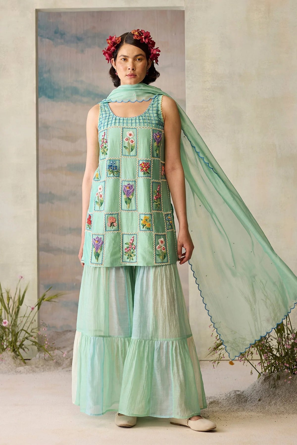 Seaglass Floral Kurta