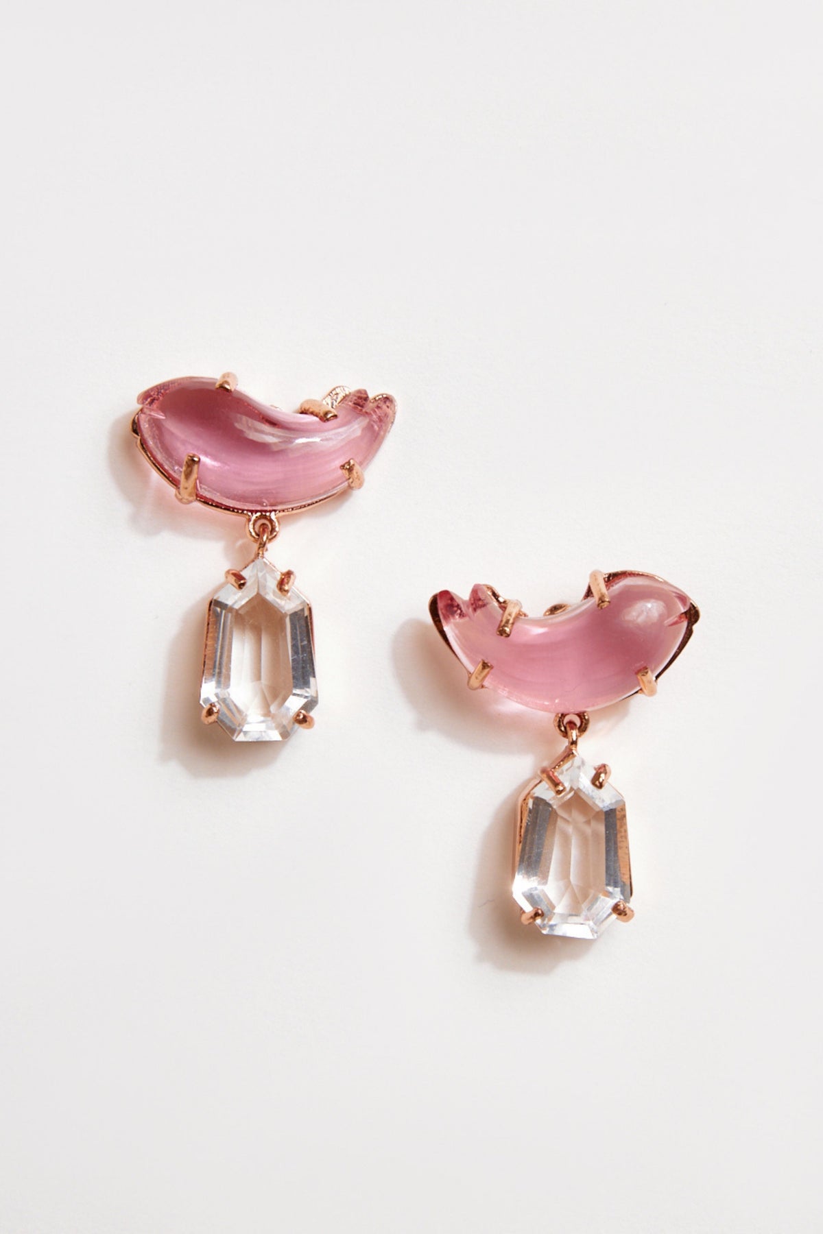 Le Cleo Drop Earrings in Vintage Rose