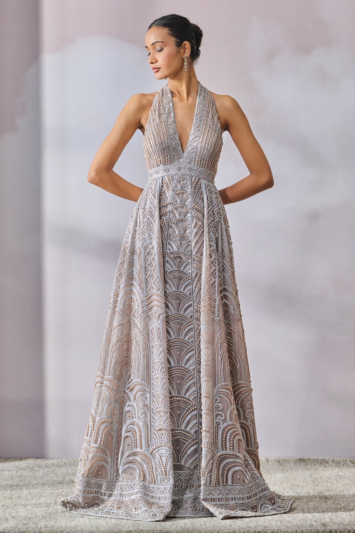 Embroidered Cocktail Gown