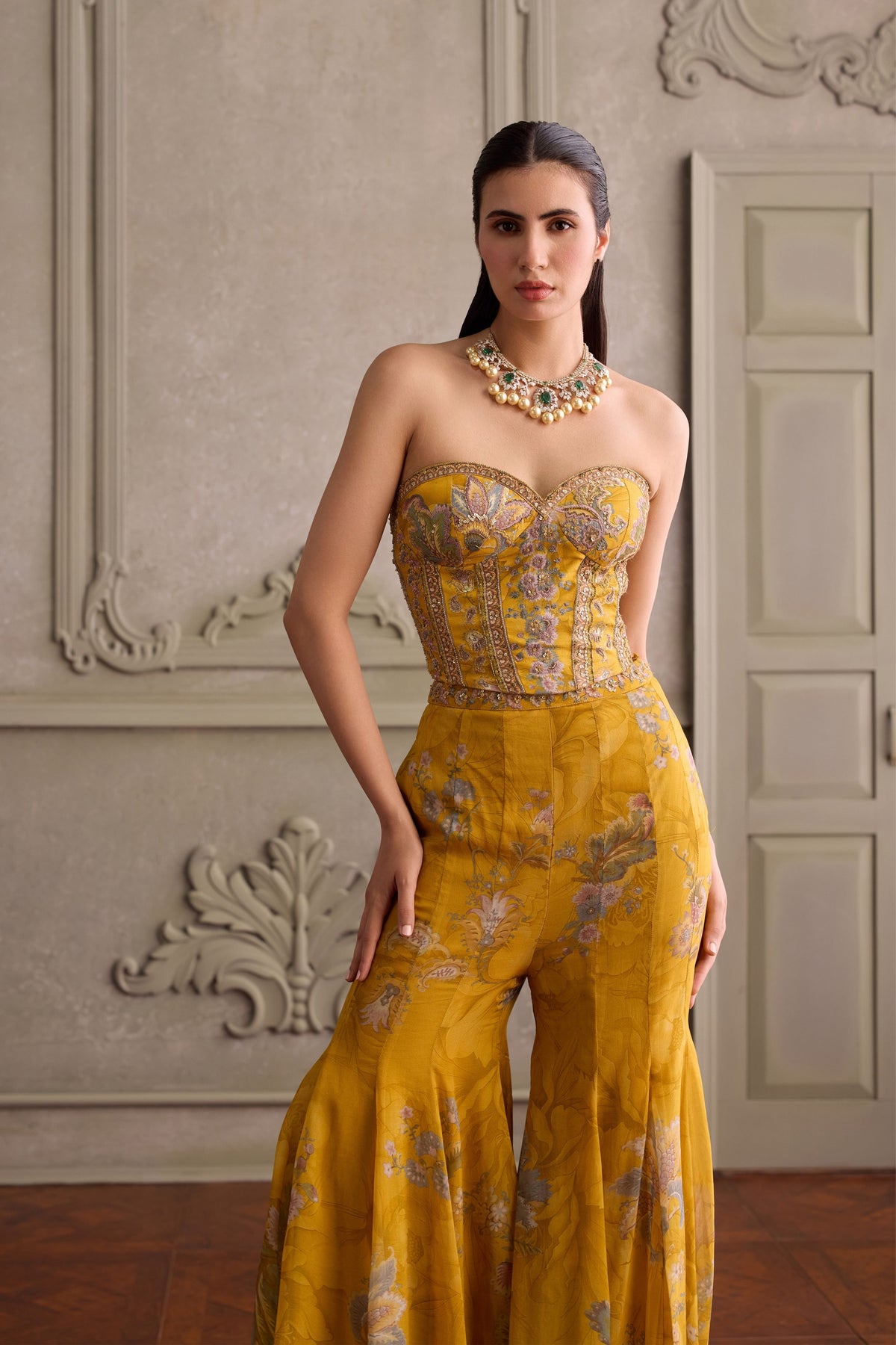 Eliha Yellow Sharara Set