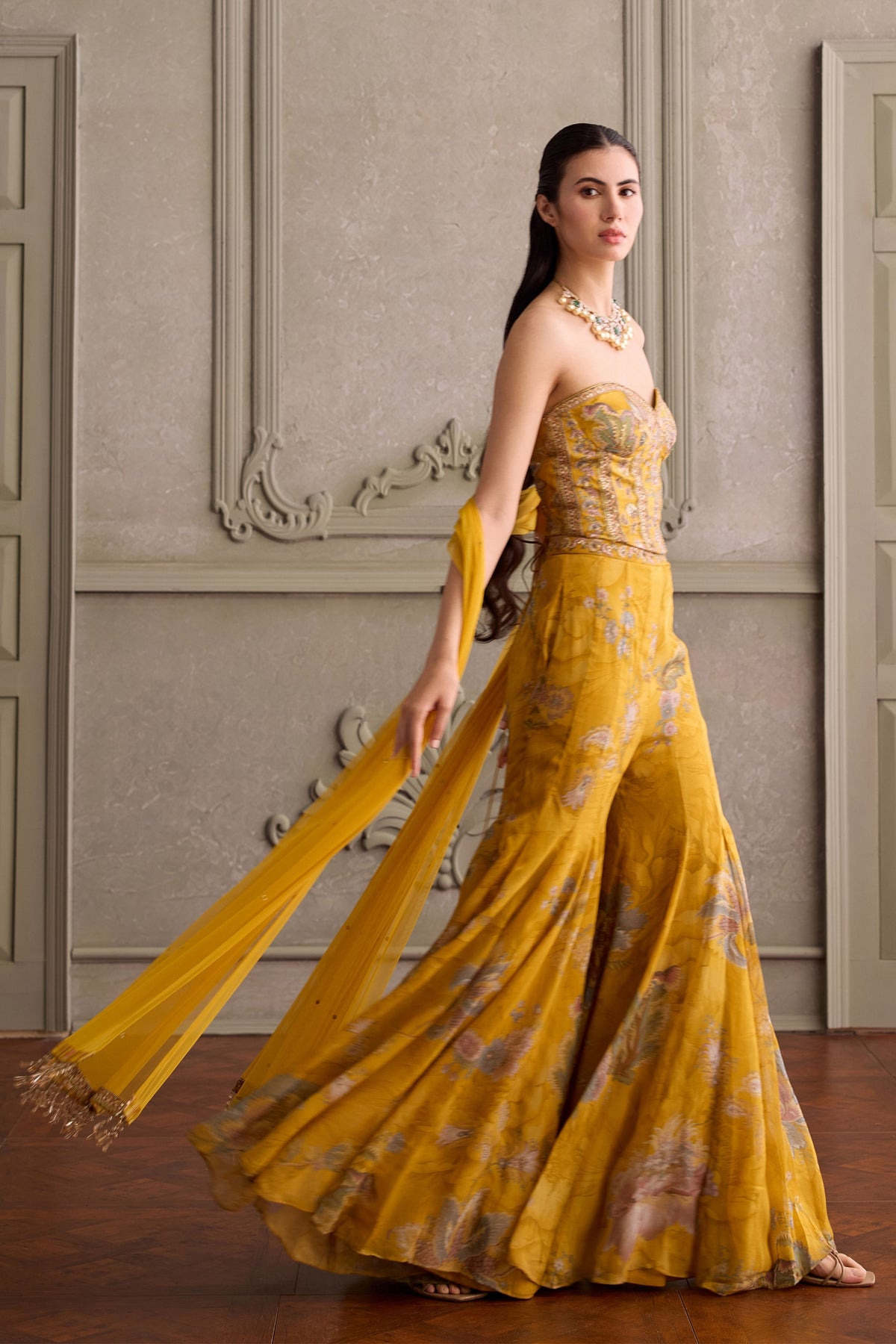Eliha Yellow Sharara Set