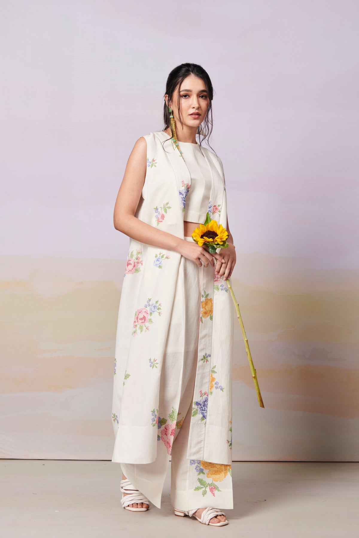 Summer Rose Sleeveless Overlay Co-ord Set