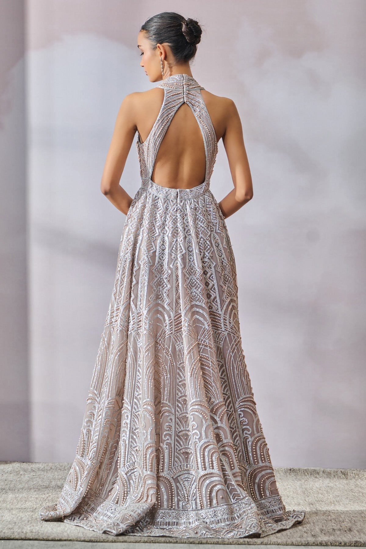 Embroidered Cocktail Gown