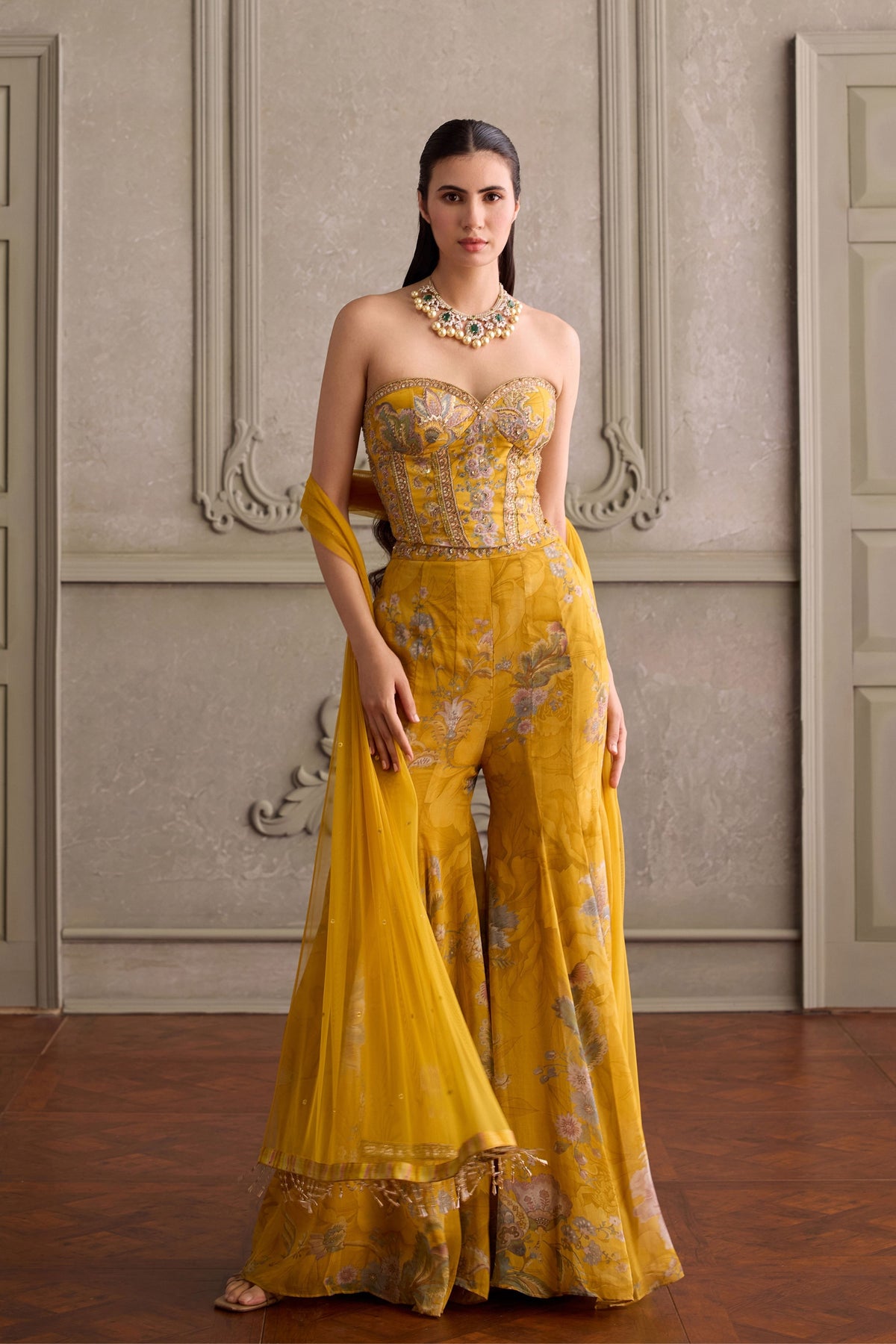 Eliha Yellow Sharara Set