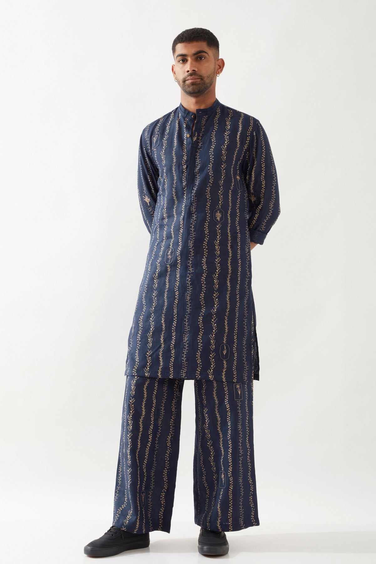 Kevin Vine Navy Kurta Set