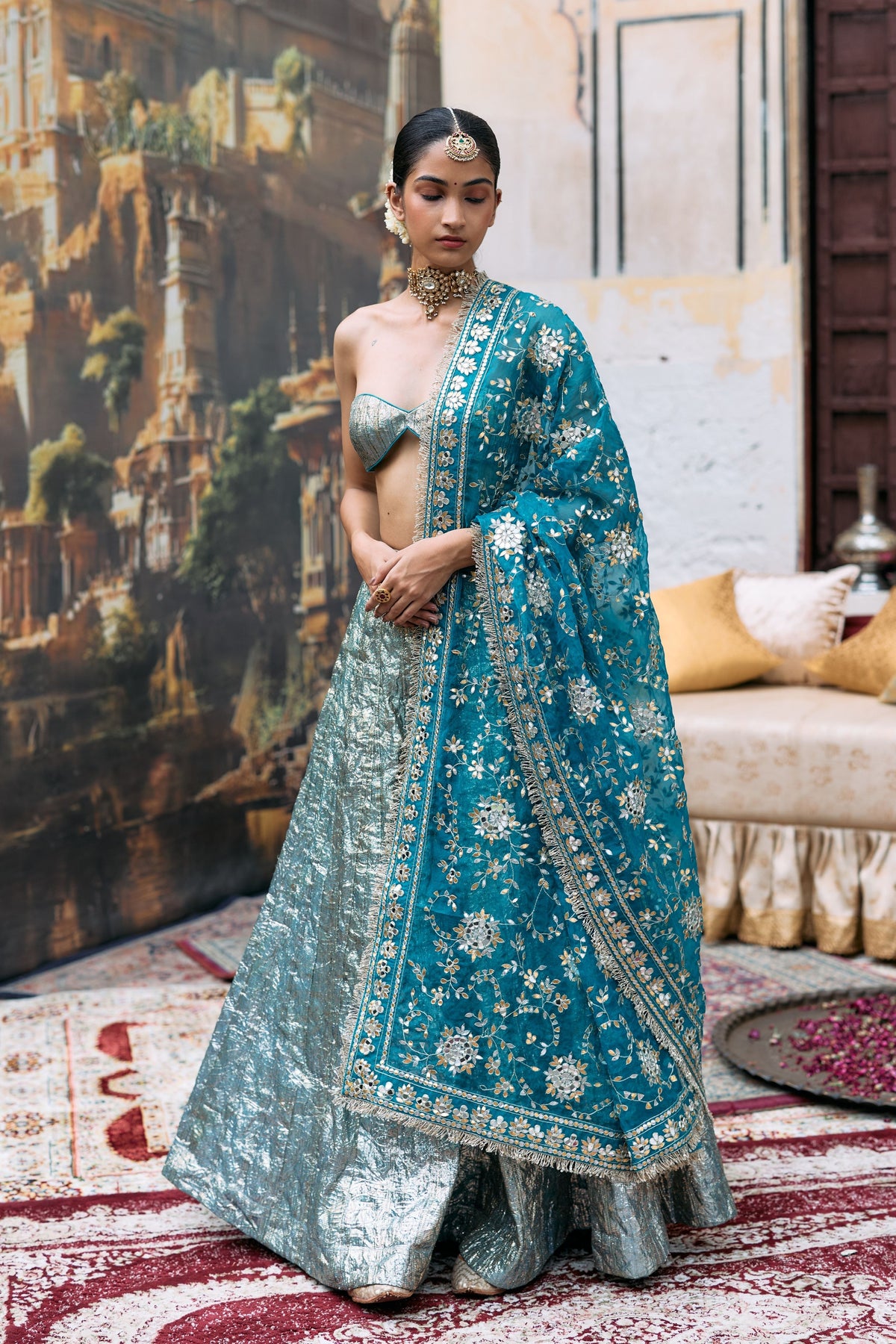 Blue Sharara Set