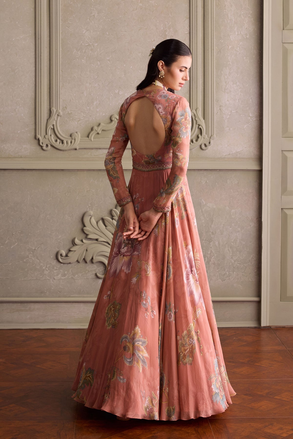 Ariya Dusty Peach Anarkali Set