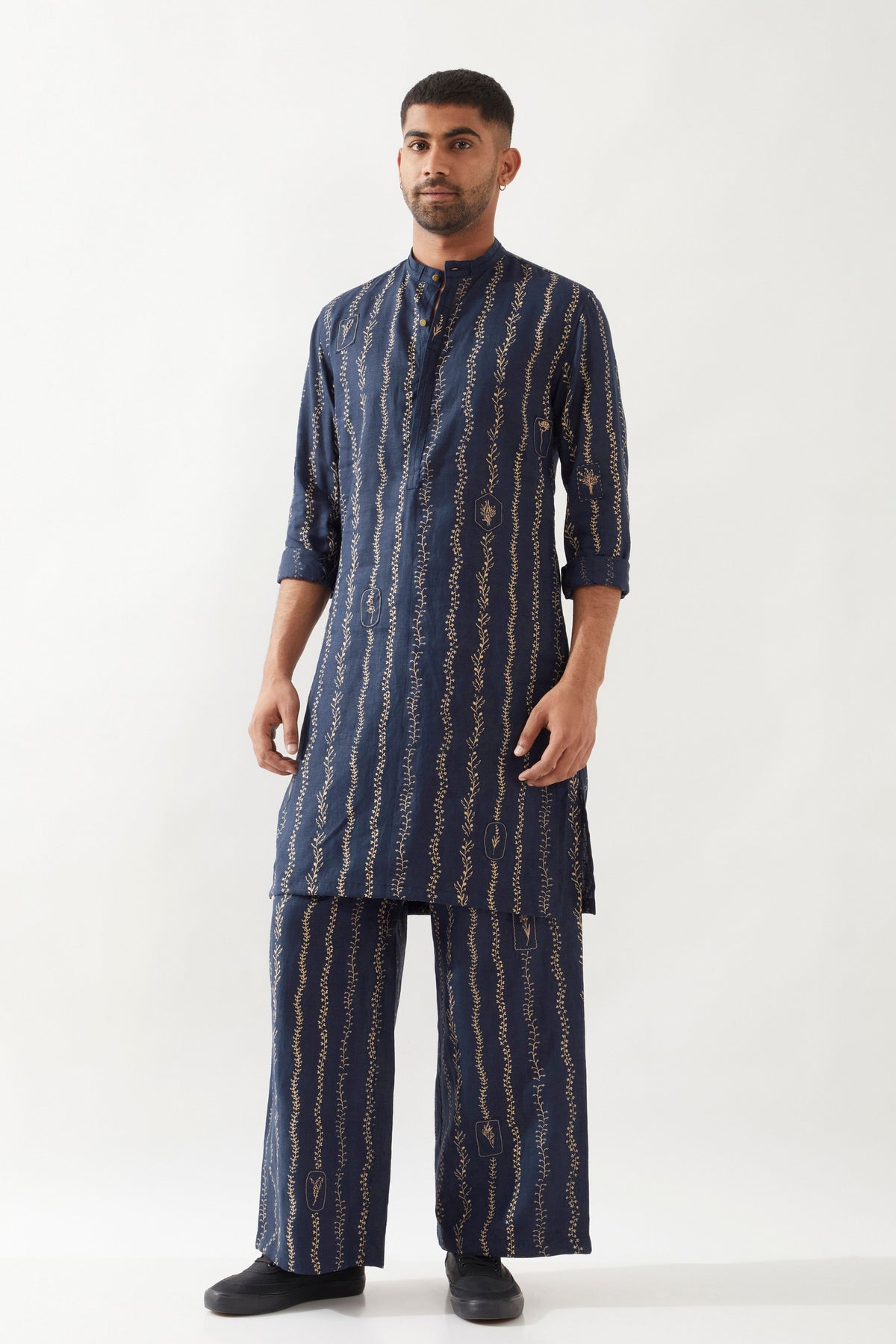 Kevin Vine Navy Kurta Set