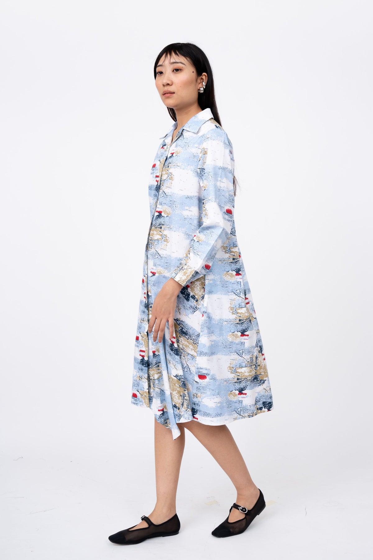 Abstract Canvas Slide Shirt Dress