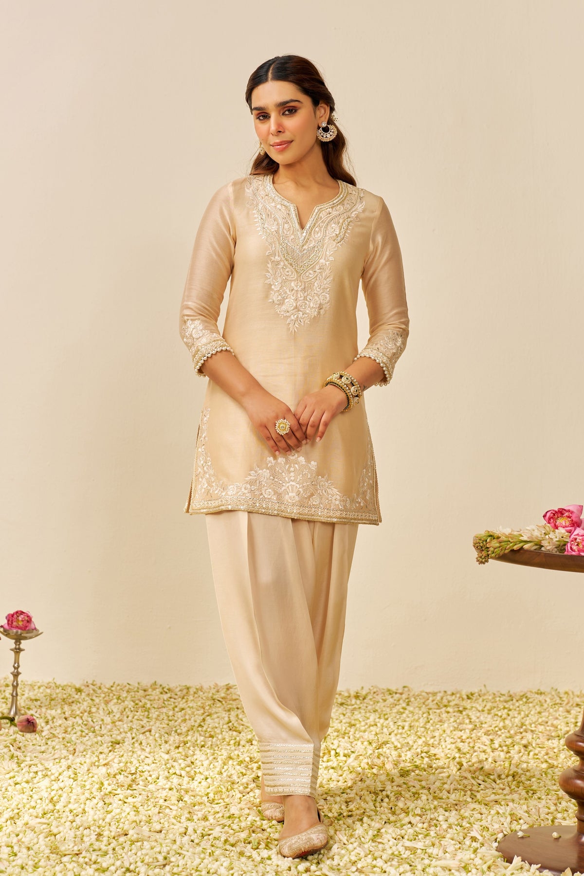 Haniya  Beige Kurta With Salwar