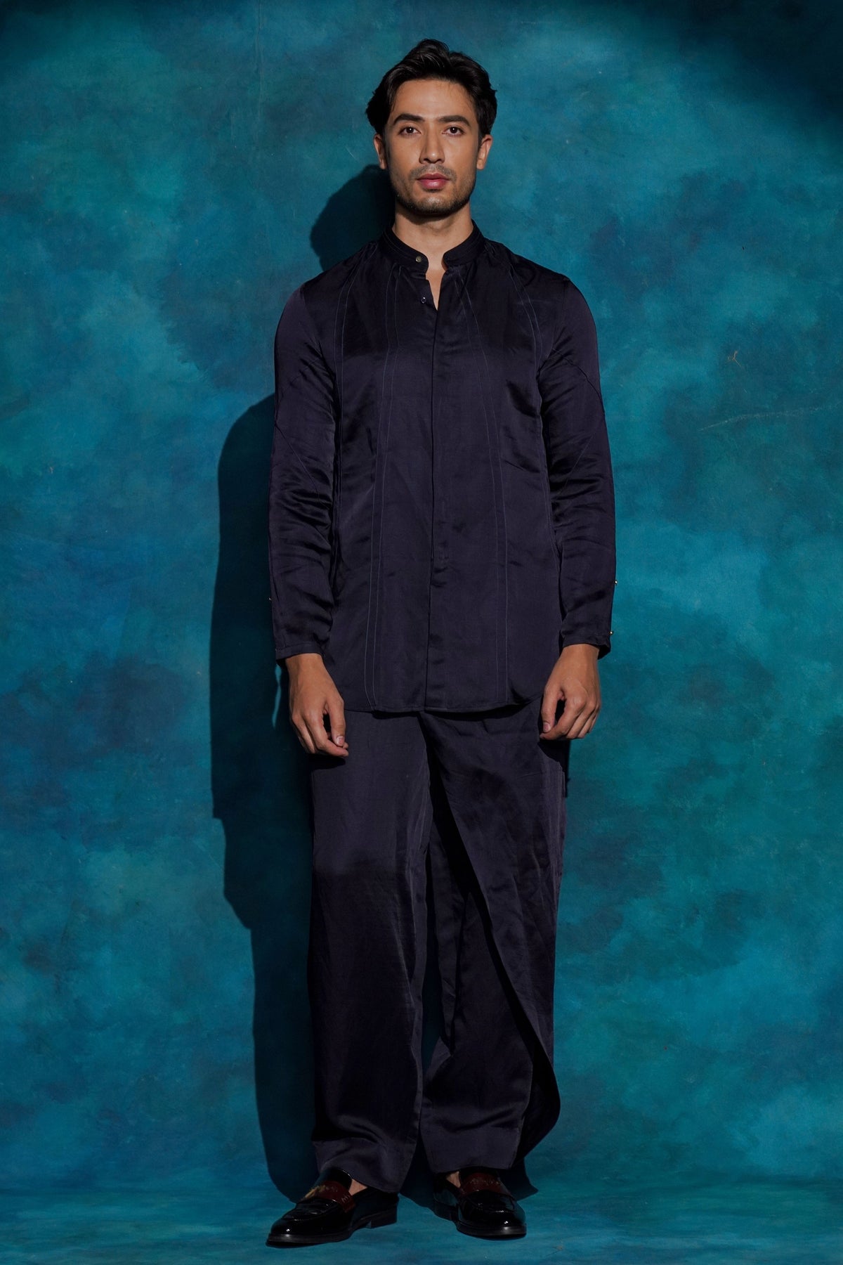 Midnight Blue Shirt Set