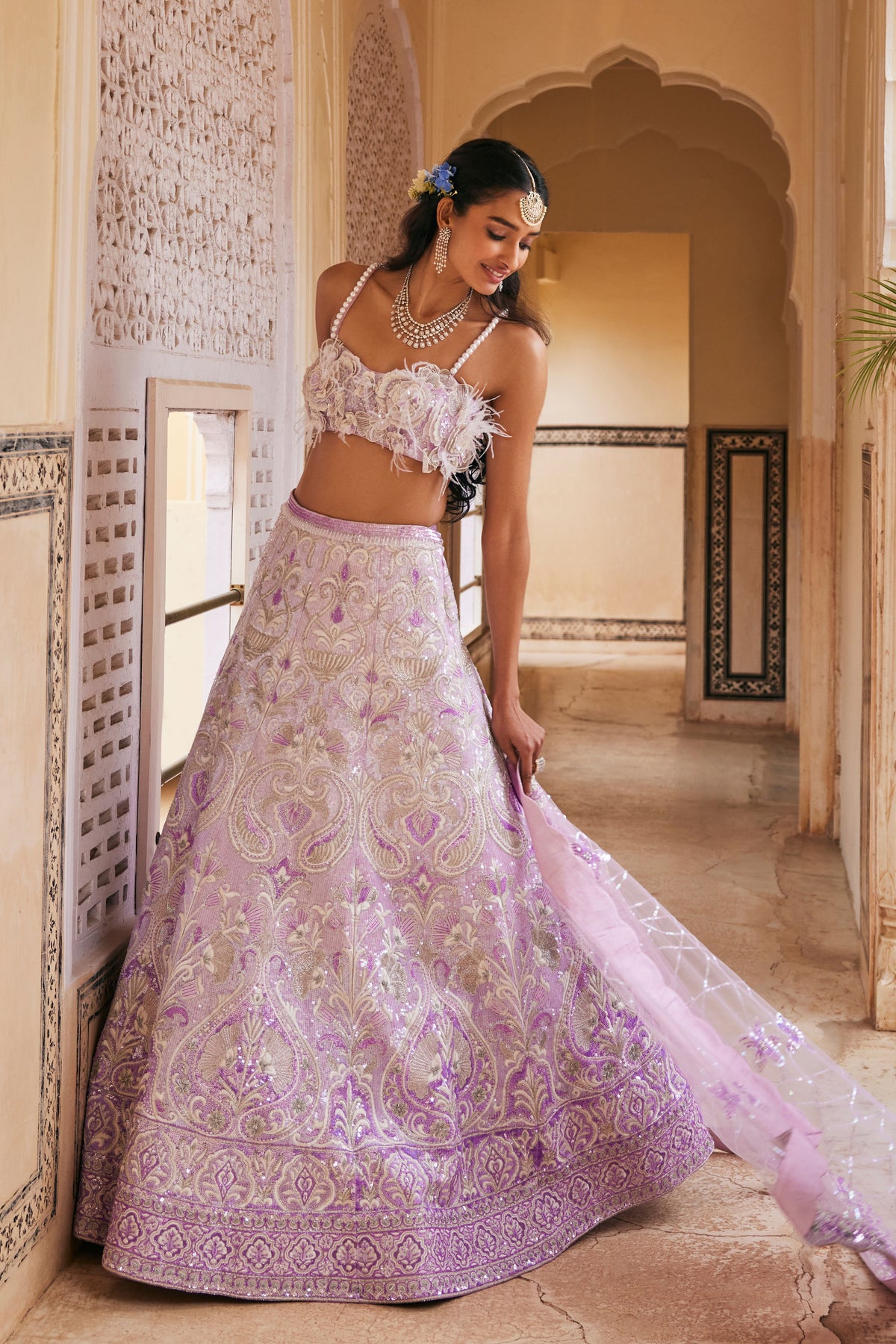 Lilac Gulbagh Lehenga Set
