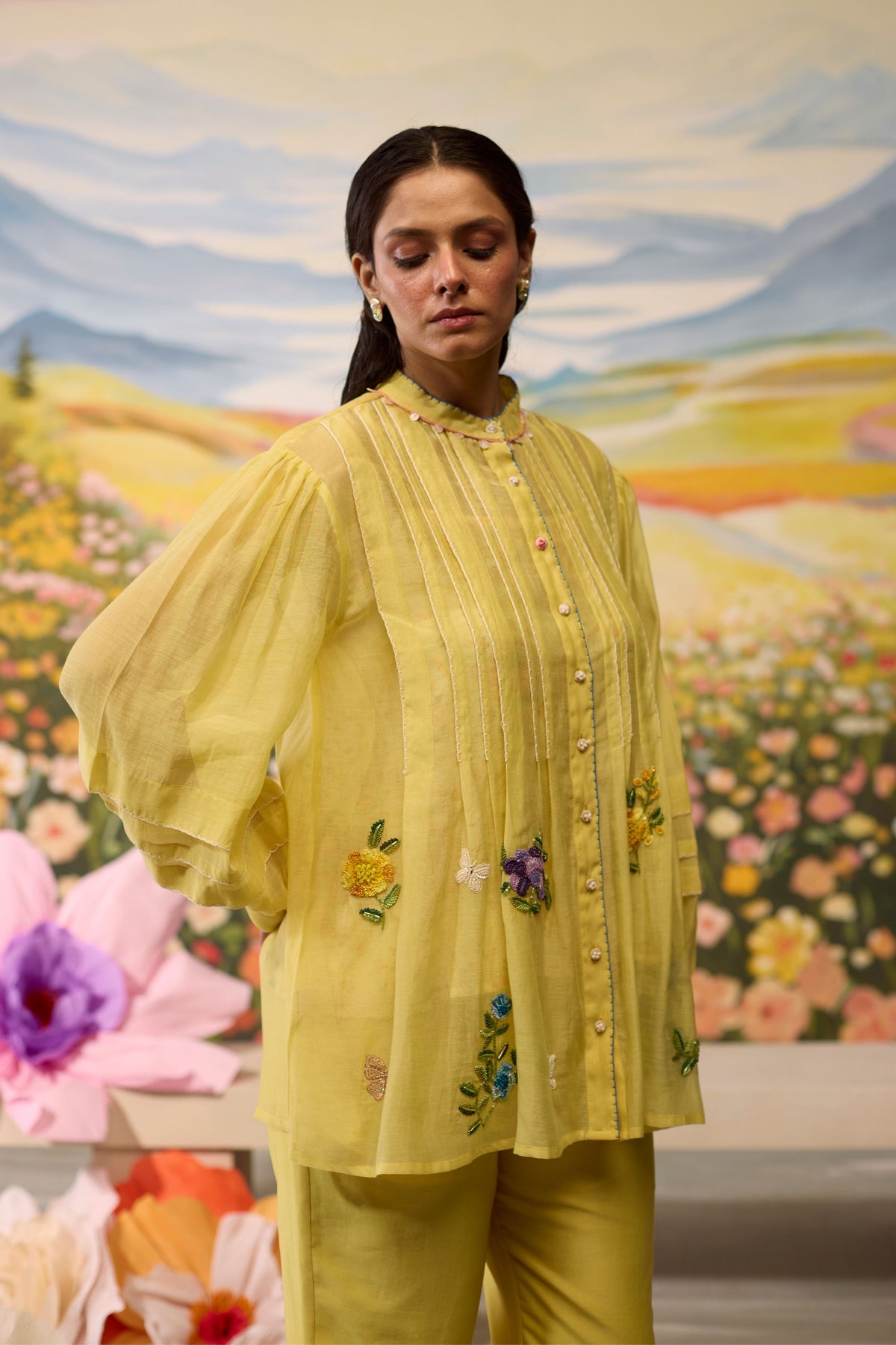 Sunray Floral Beaded Shirt