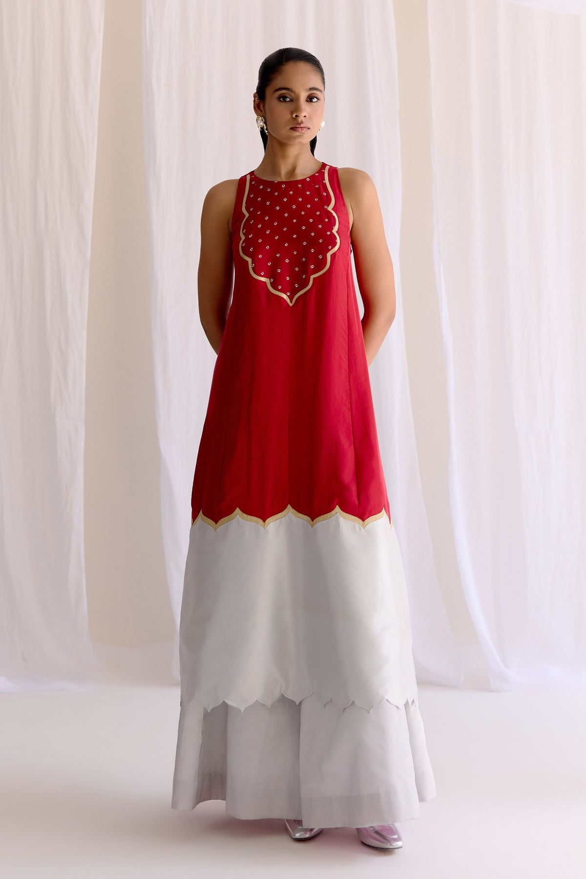 Bandani Jaigarh Kurta With Sharara Pants