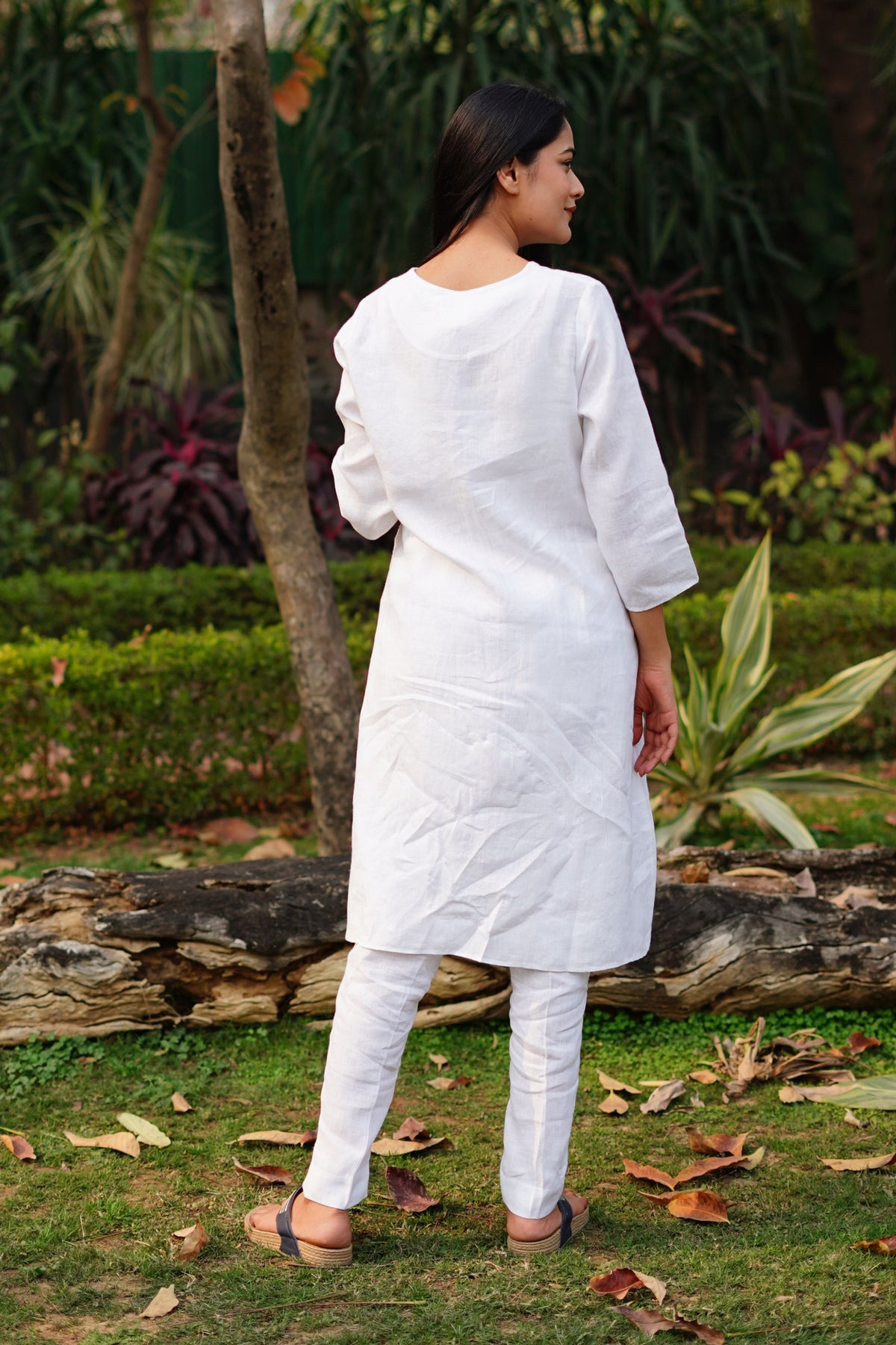 White Big Floral Tunic