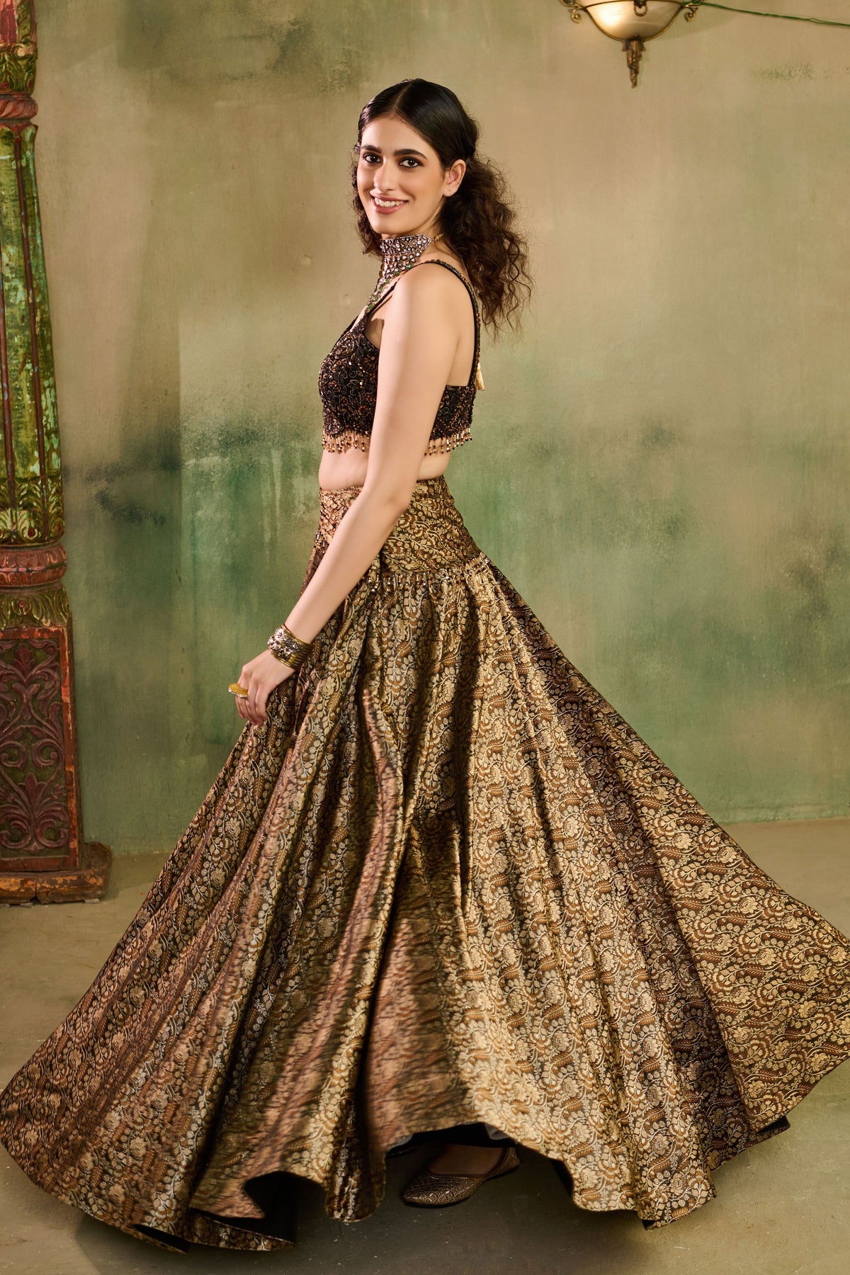 Tassel Tara Black Lehenga Set